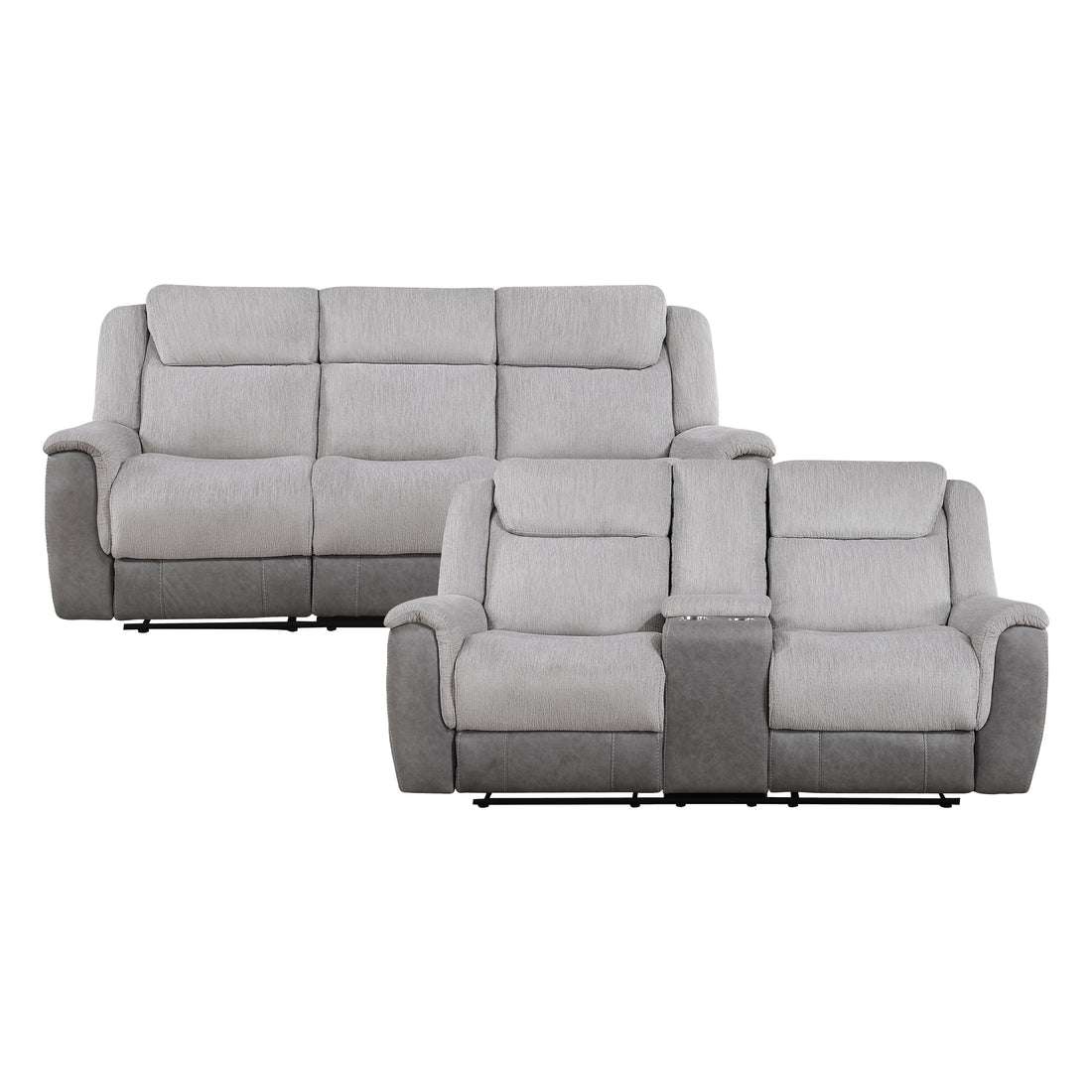 9703GY*2 2pc Set: Sofa, Love - 9703GY*2