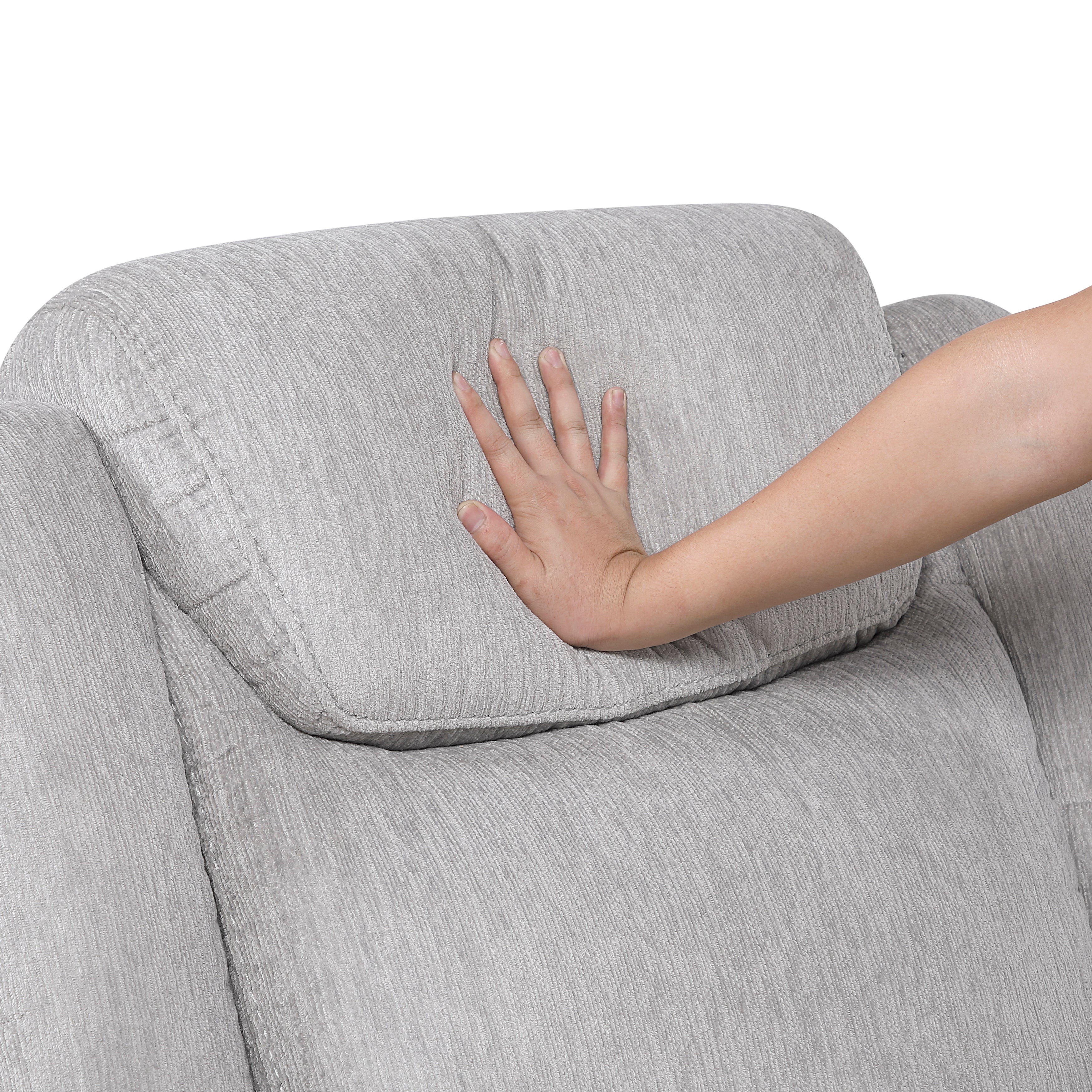 9703GY-2 Double Reclining Love Seat with Center Console - 9703GY-2