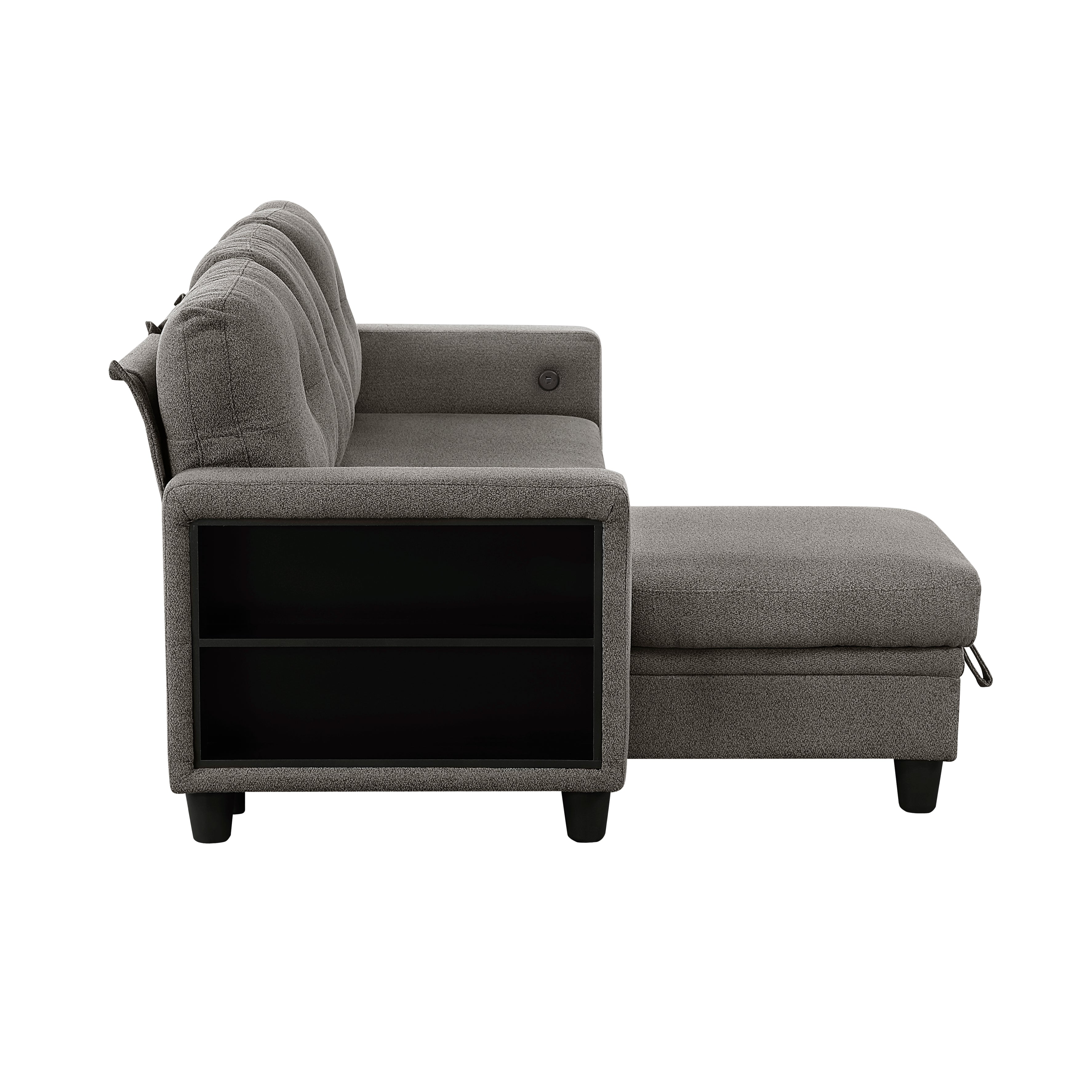 9705DB*32AVC (3)Sectional with Reversible Chaise, Pull-out Bed, Shelves and Charging Ports - 9705DB*32AVC