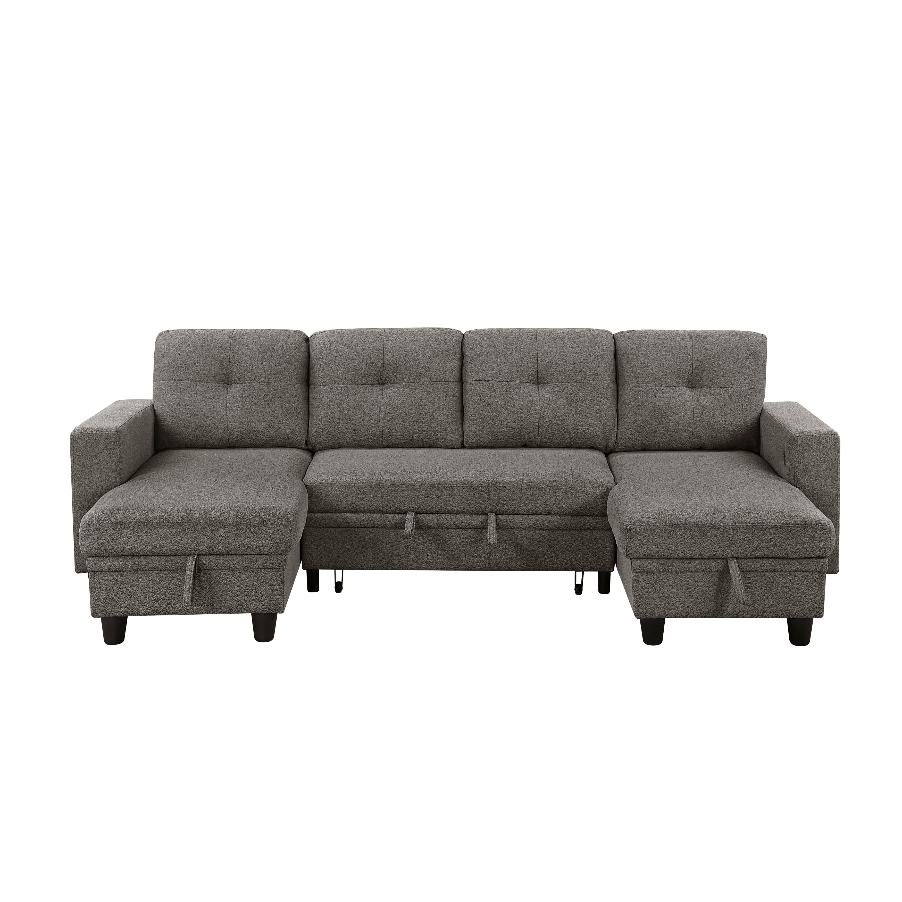 9705DB*42AVC (4)Sectional with Two Chaises, Pull-out Bed, Shelves and Charging Ports - 9705DB*42AVC