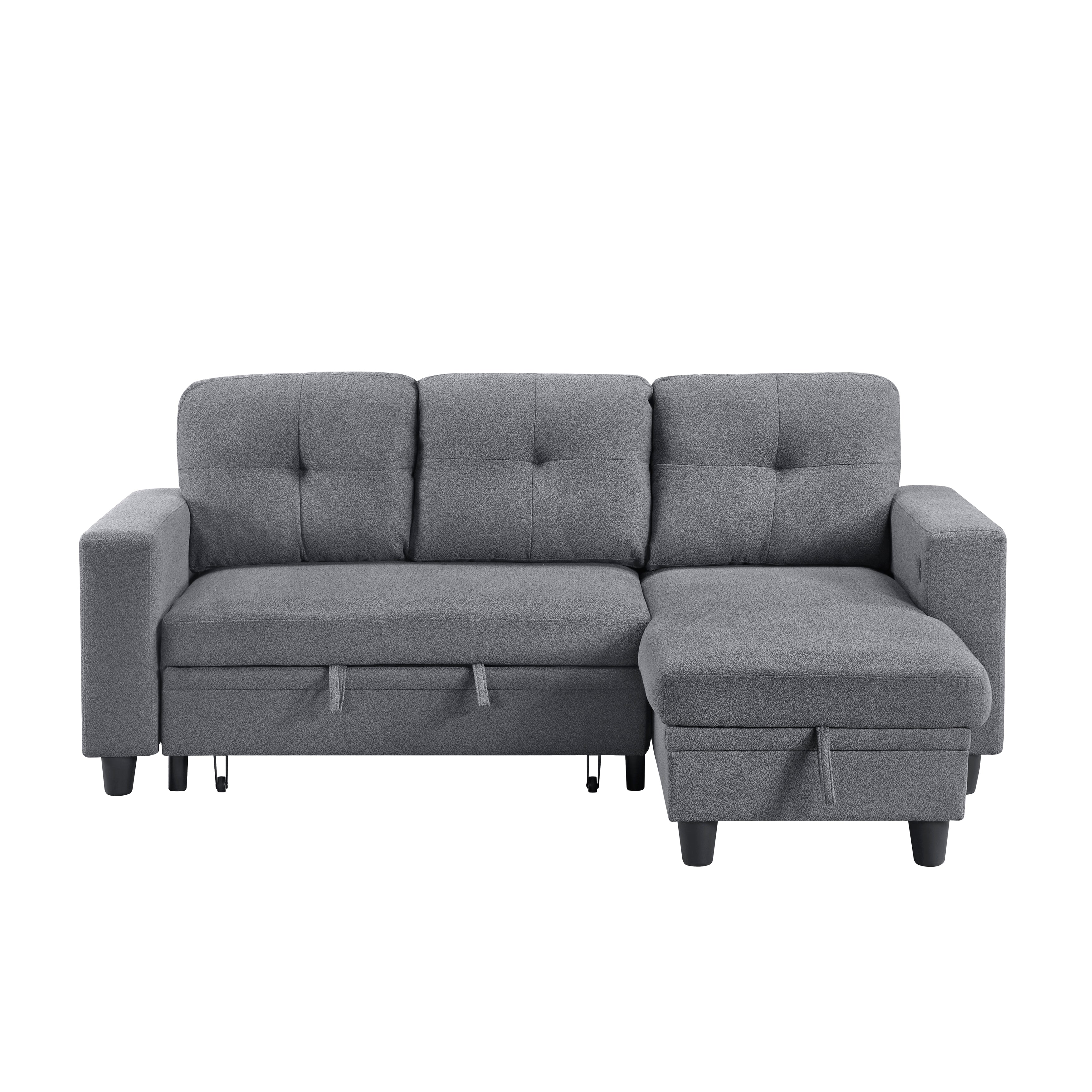 9705GY*32AVC (3)Sectional with Reversible Chaise, Pull-out Bed, Shelves and Charging Ports - 9705GY*32AVC