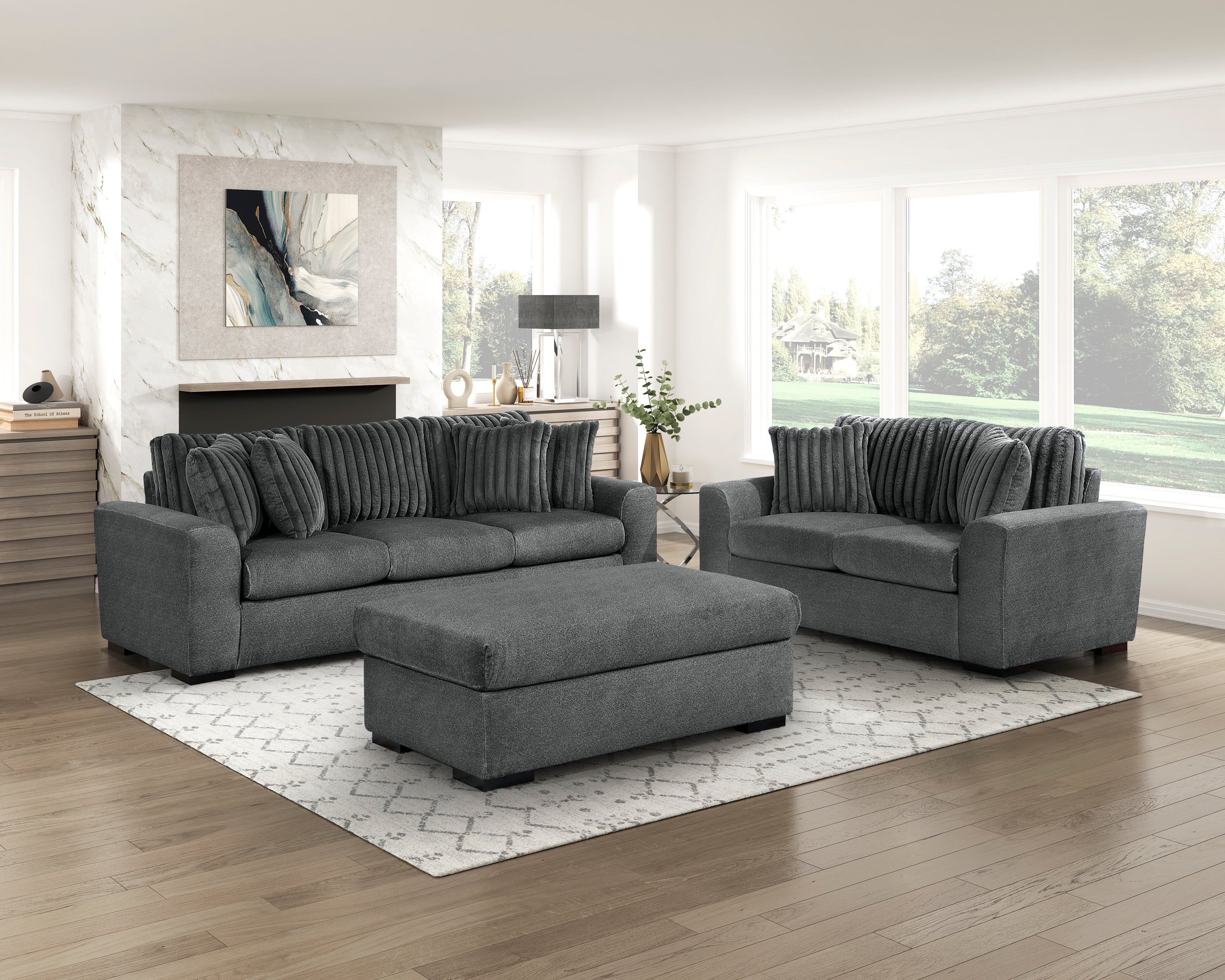 9720DGY-2 Love Seat - 9720DGY-2