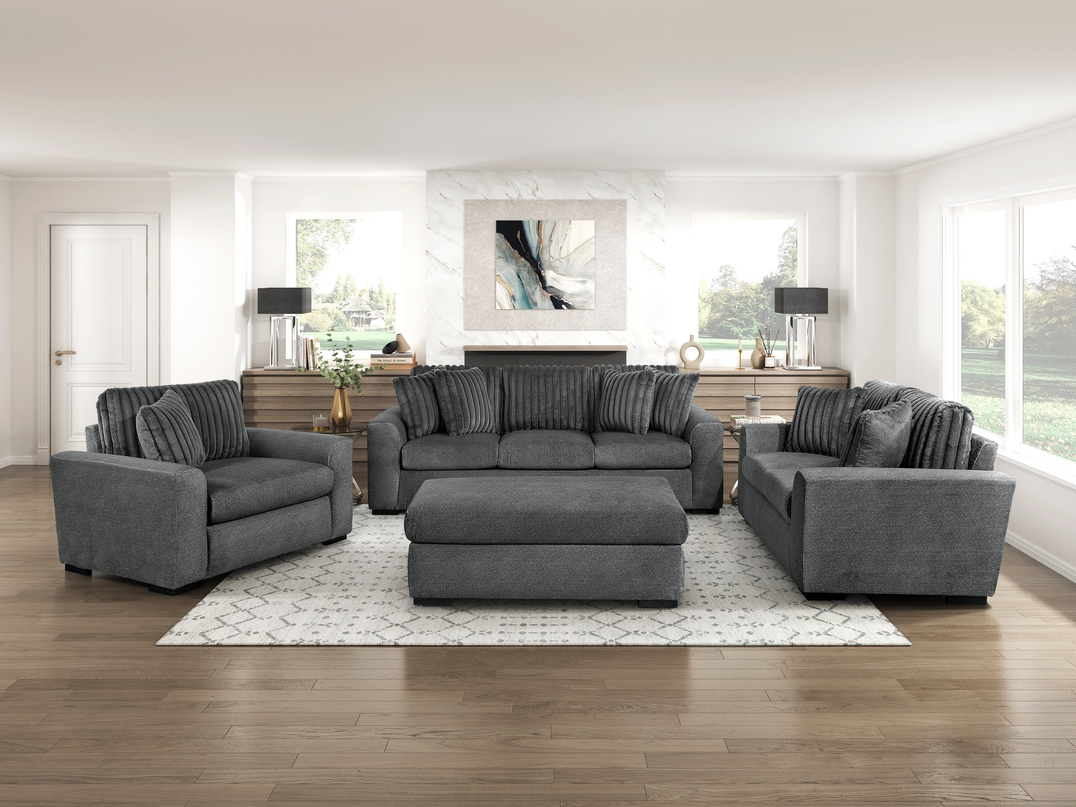 Athena Dark Gray Living Room Set from Homelegance - Luna Furniture