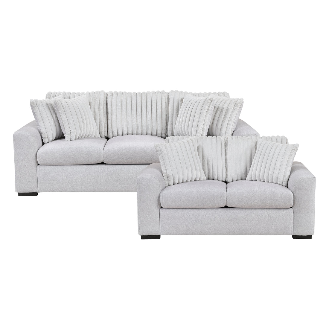 9720GRY*2 2pc Set: Sofa, Love - 9720GRY*2