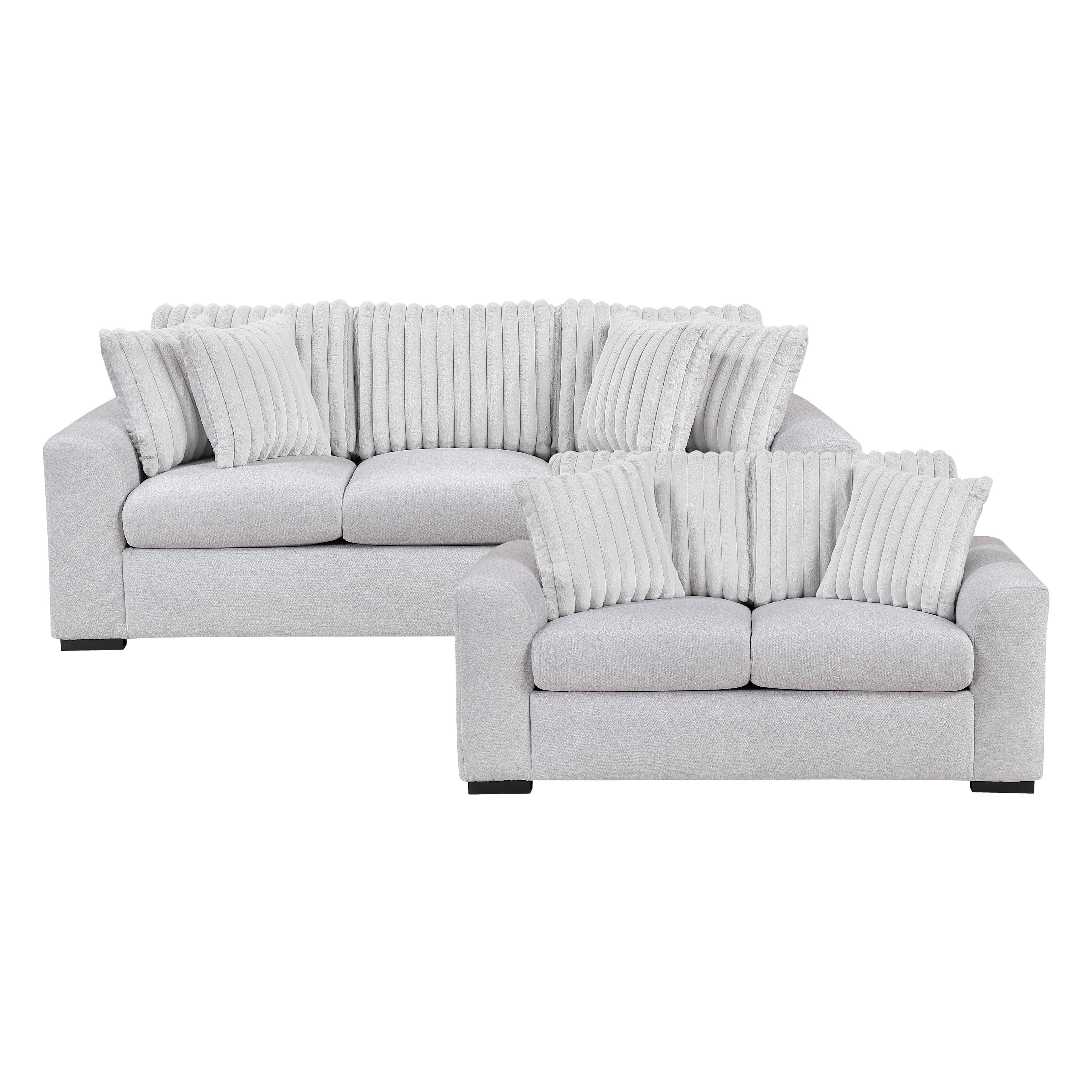 9720GRY*2 2pc Set: Sofa, Love - 9720GRY*2