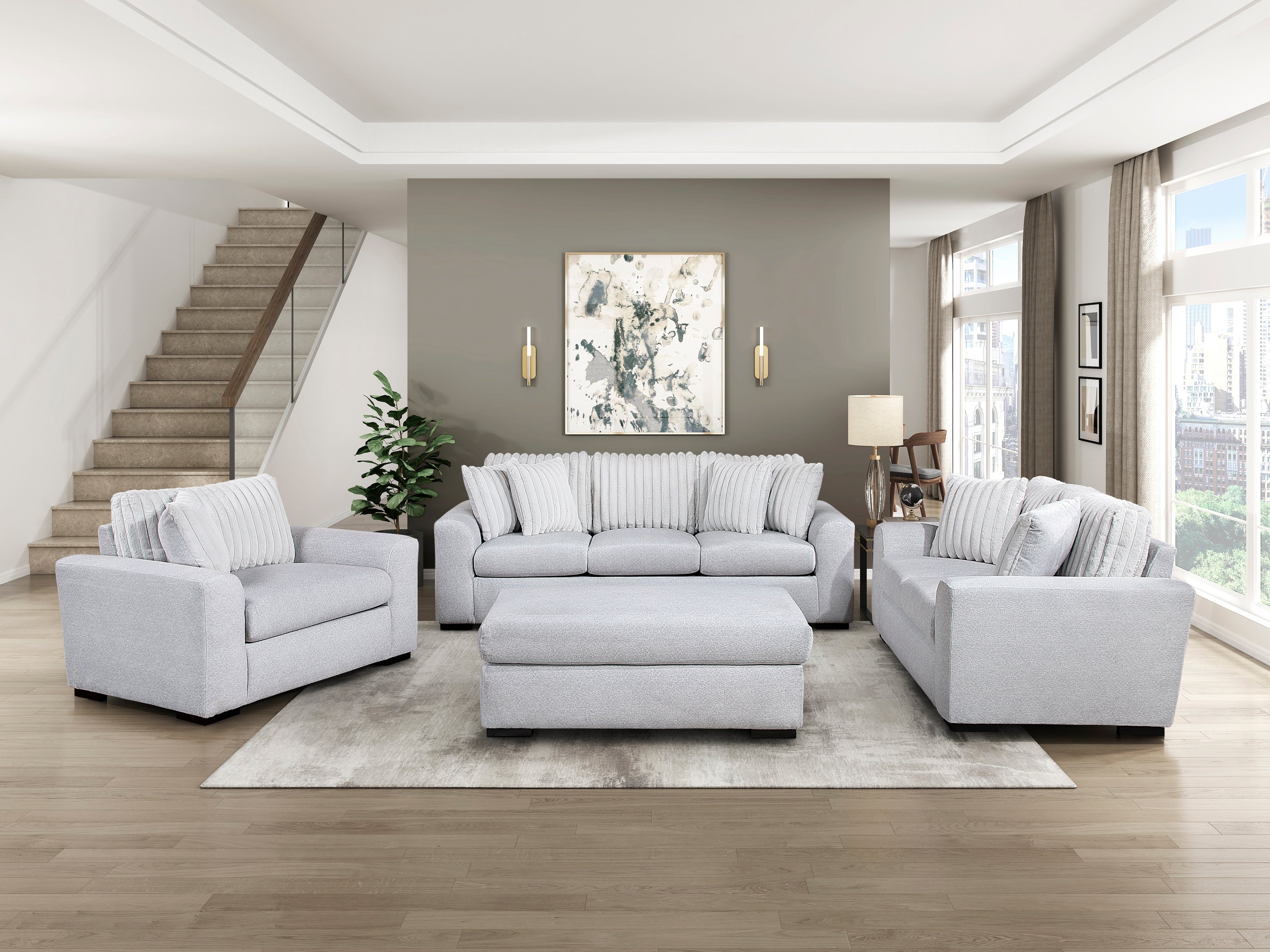 Athena Gray Living Room Set from Homelegance - Luna Furniture