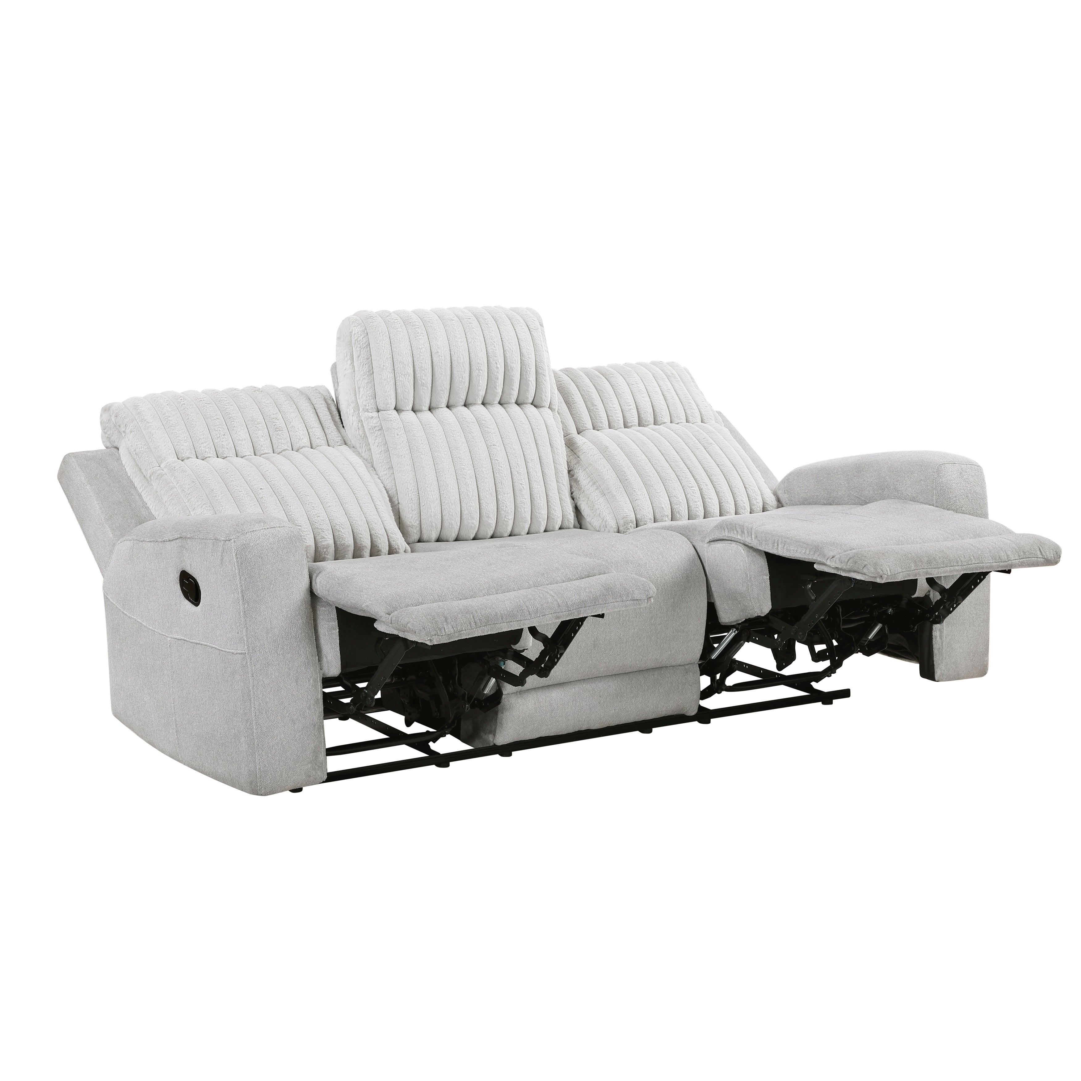 9728LGY-3 Double Reclining Sofa - 9728LGY-3