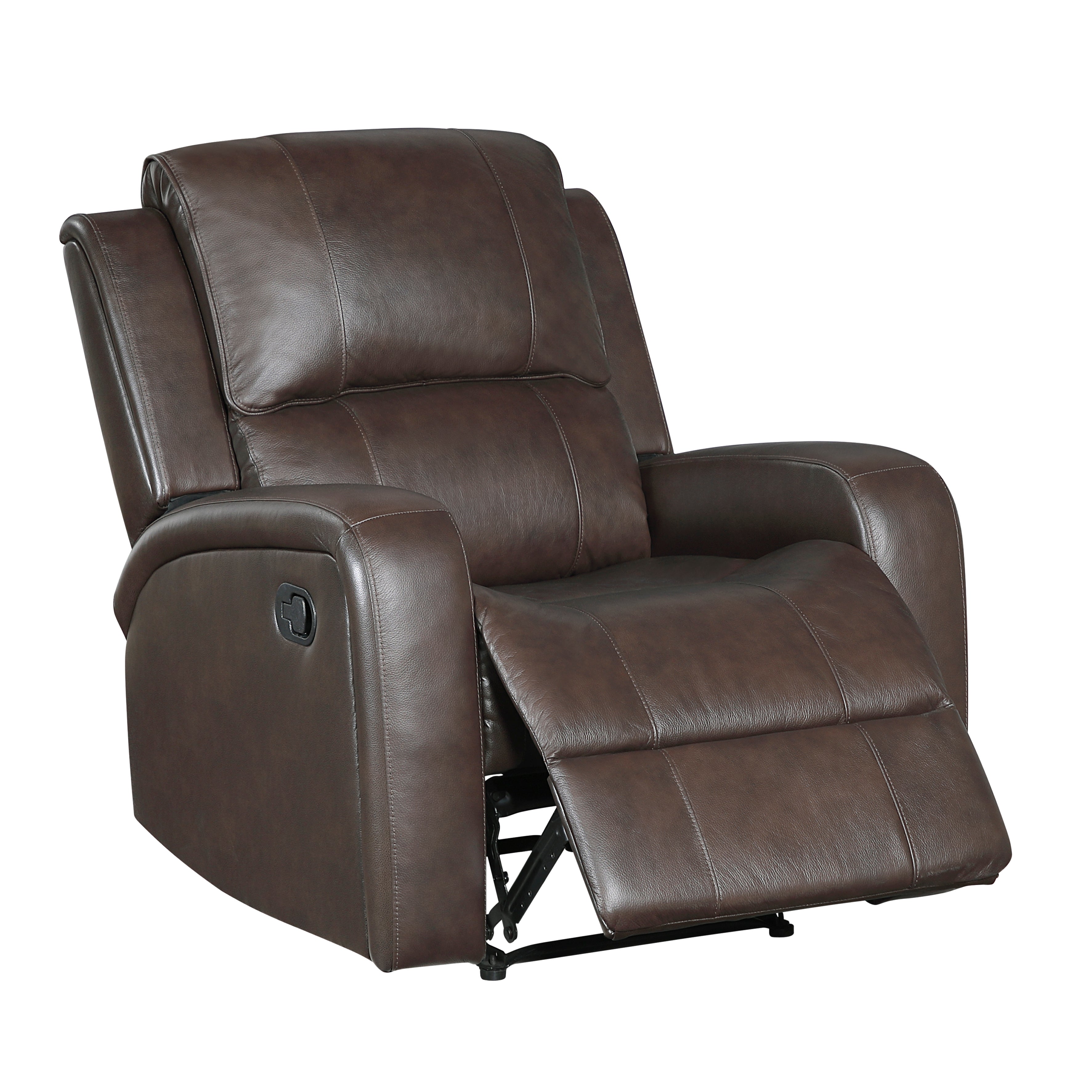 Austin Brown Genuine Leather Reclining Chair from Homelegance - Luna Furniture