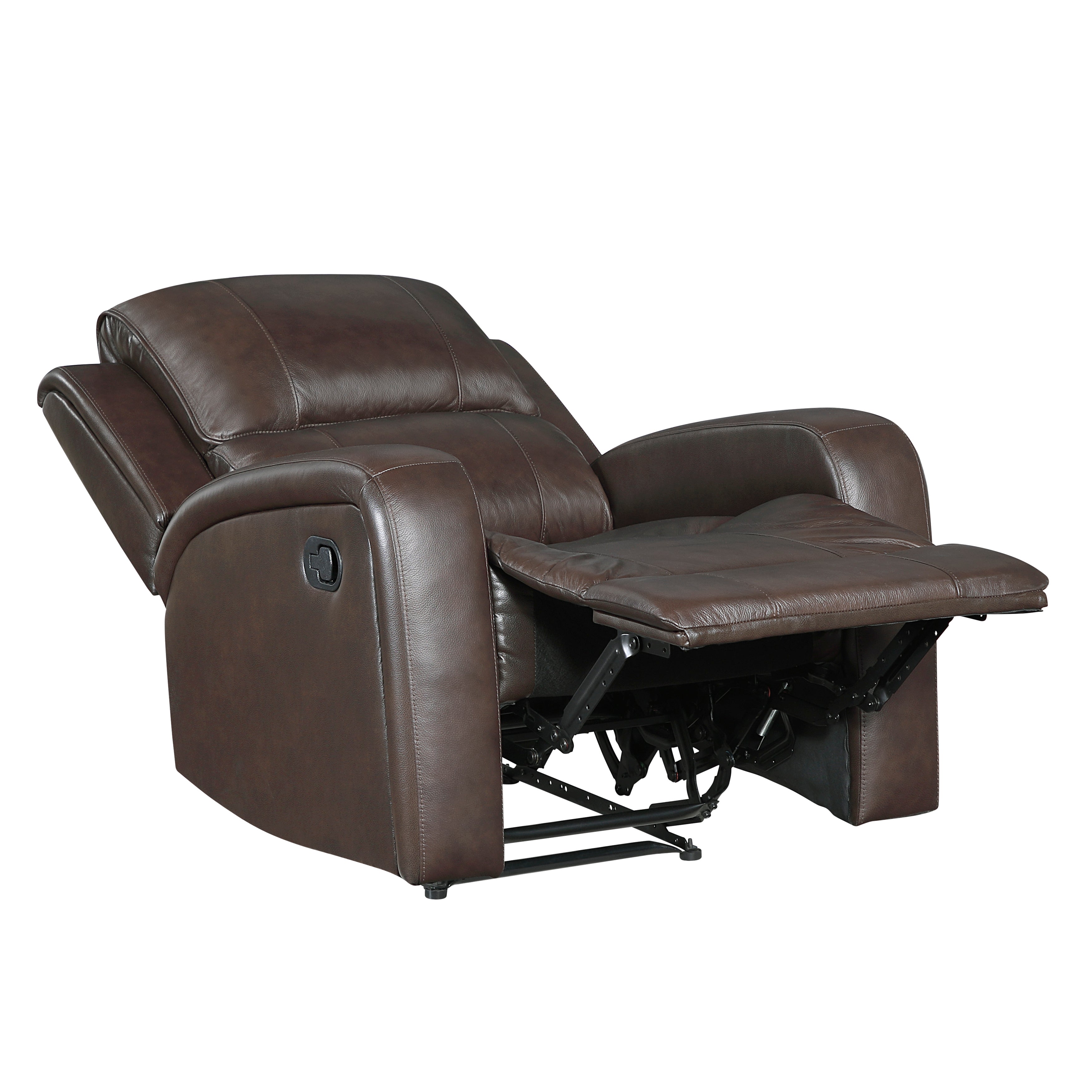 Austin Brown Genuine Leather Reclining Chair from Homelegance - Luna Furniture