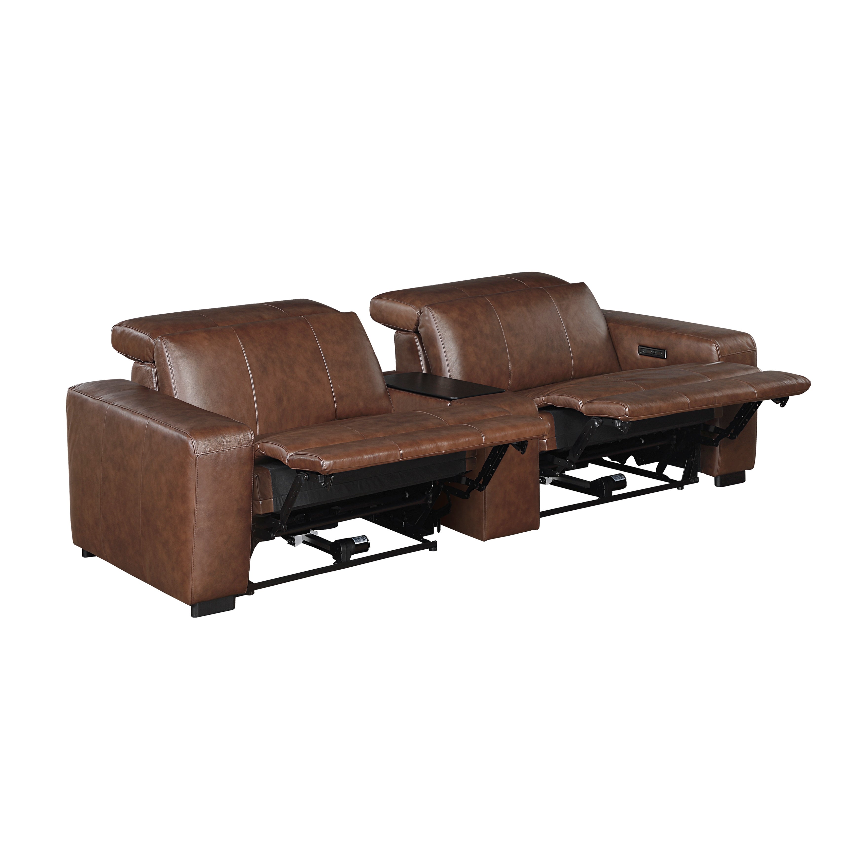 9790BRW-2CNPWH* (3)Power Double Reclining Love Seat with Center Console, Power Headrest and Charging Ports - 9790BRW-2CNPWH*