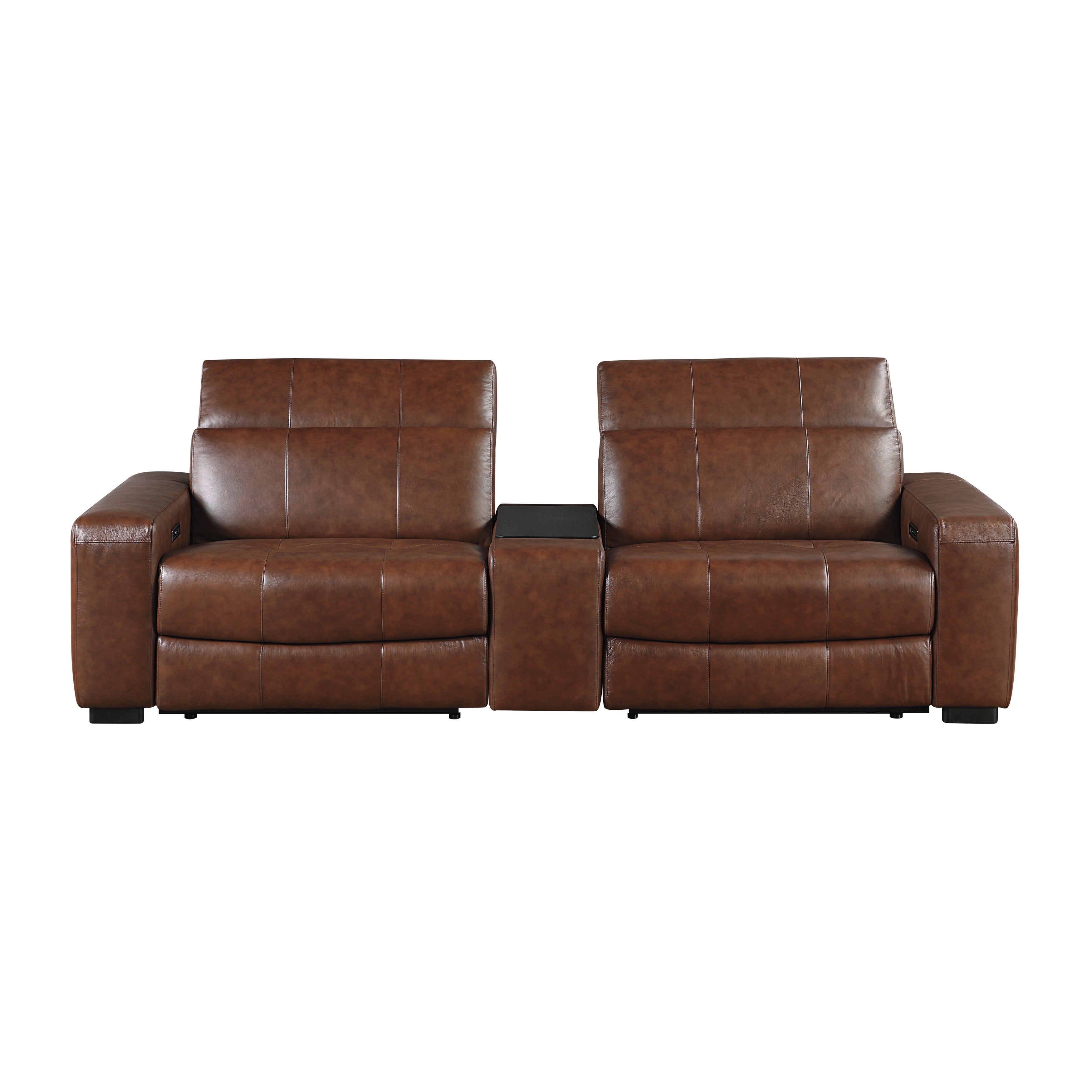 9790BRW-2CNPWH* (3)Power Double Reclining Love Seat with Center Console, Power Headrest and Charging Ports - 9790BRW-2CNPWH*
