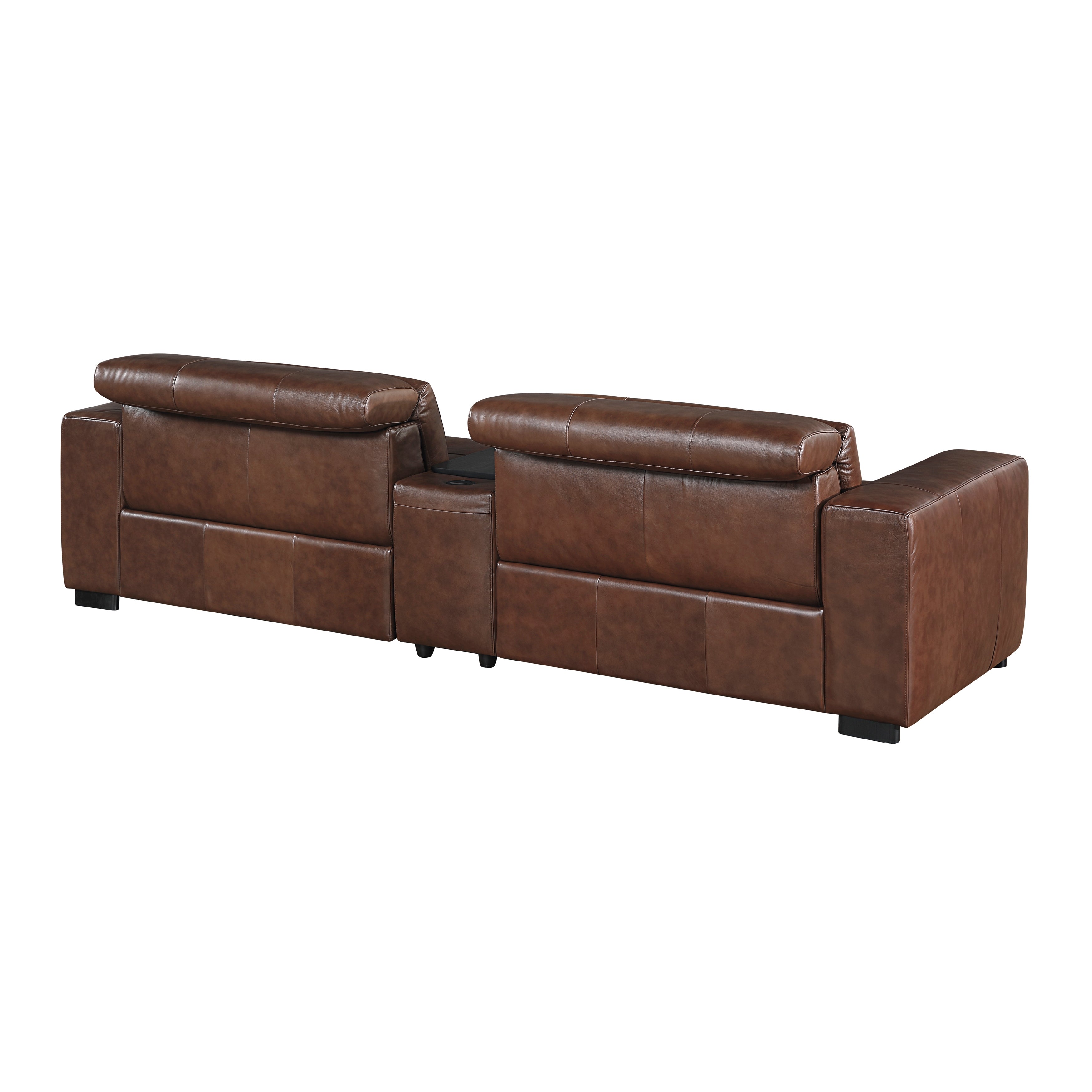 9790BRW-2CNPWH* (3)Power Double Reclining Love Seat with Center Console, Power Headrest and Charging Ports - 9790BRW-2CNPWH*