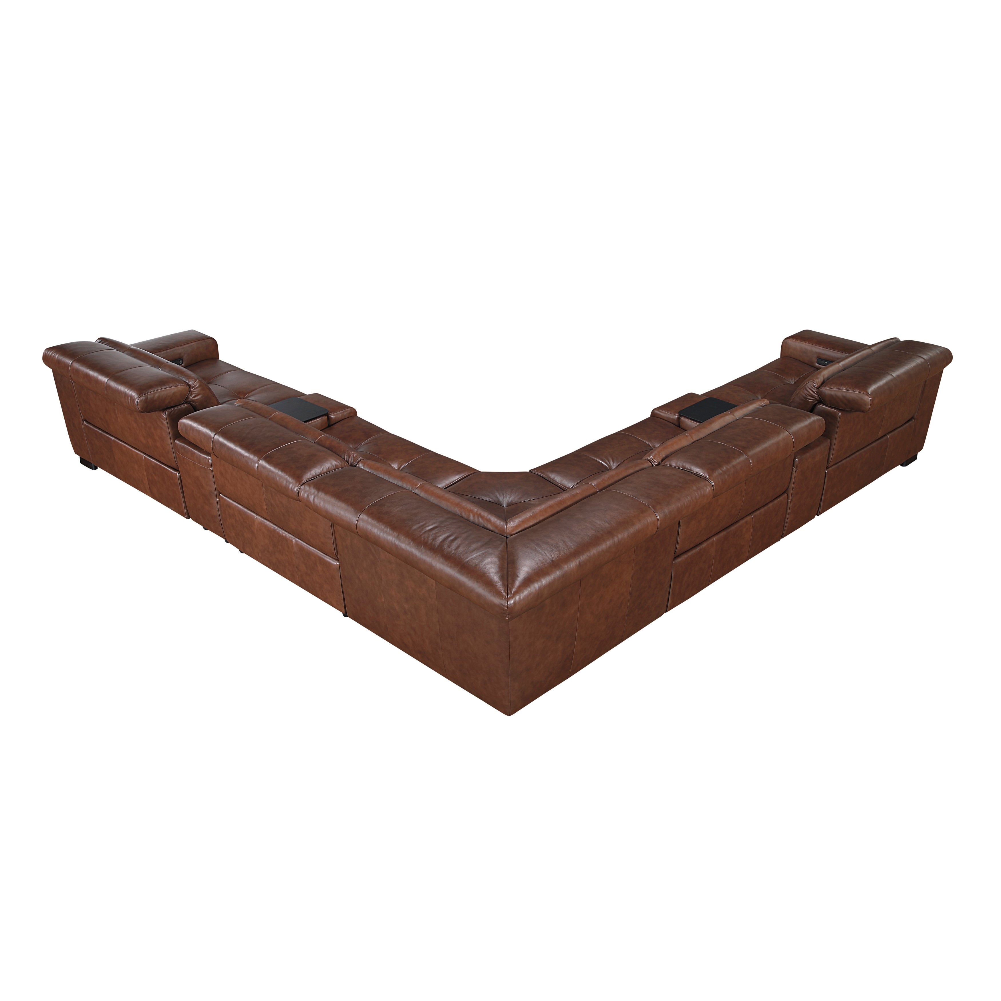 9790BRW*7LRRRPWH (7)7-Piece Modular Power Reclining Sectional with Power Headrests and Charging Ports - 9790BRW*7LRRRPWH