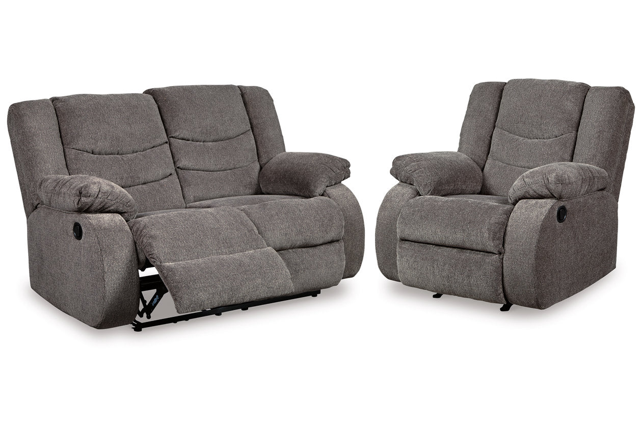 Tulen Gray Reclining Loveseat and Recliner - Ashley - Luna Furniture