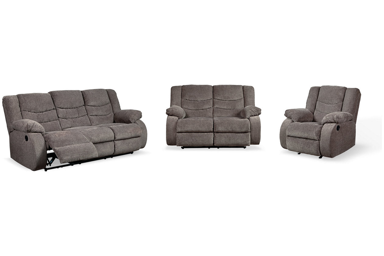 Tulen Gray Reclining Sofa, Loveseat and Recliner - Ashley - Luna Furniture
