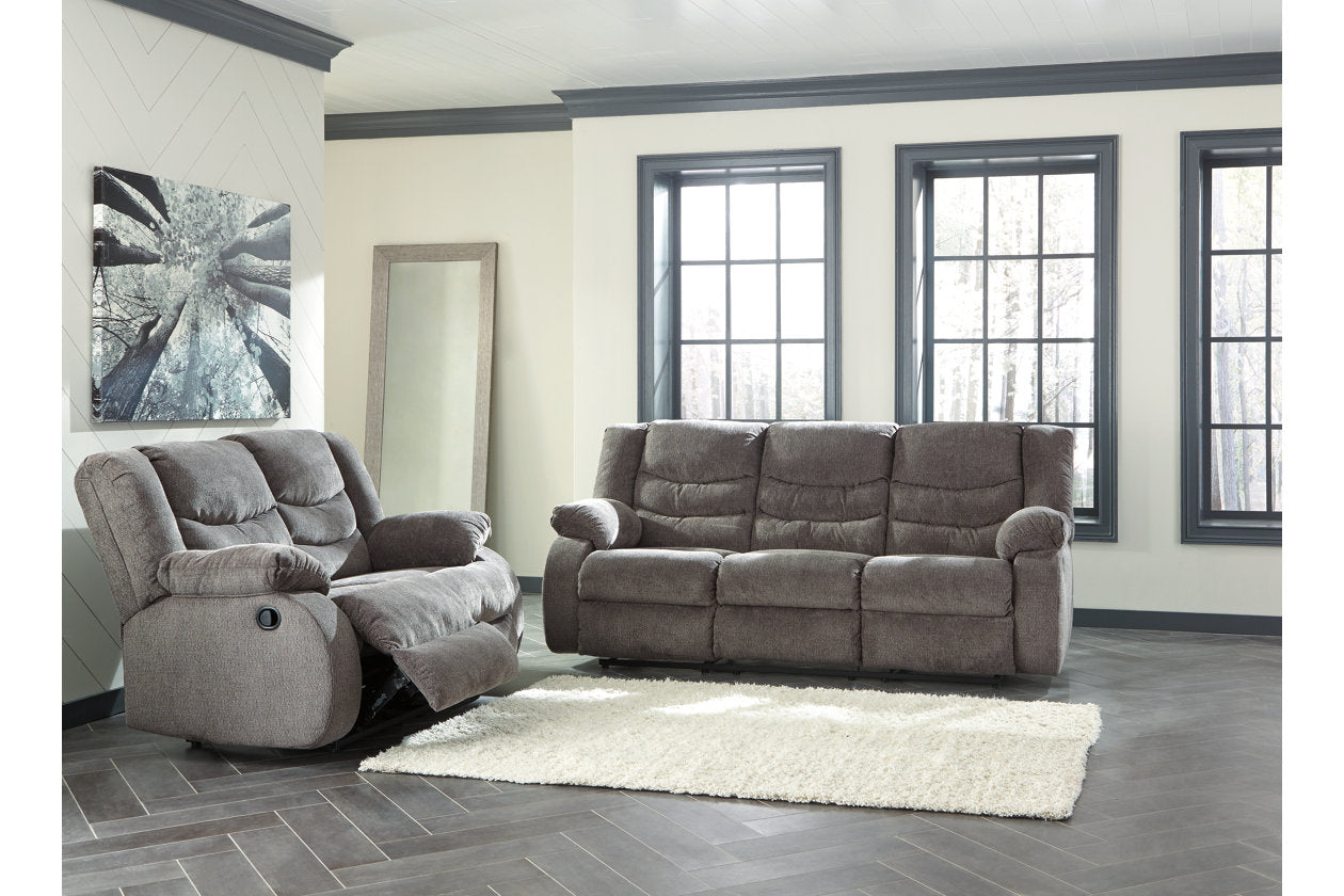 Tulen Gray Reclining Sofa and Loveseat - Ashley - Luna Furniture