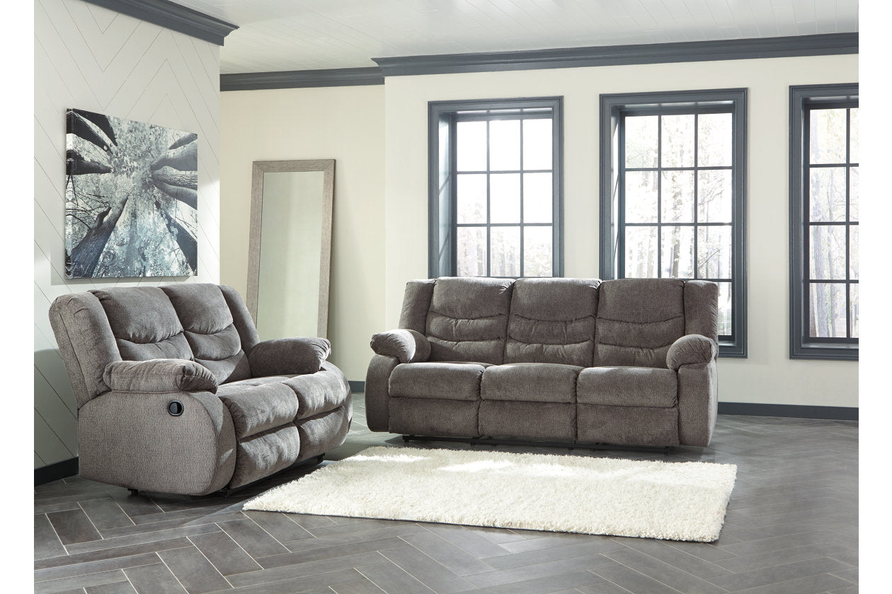 Tulen Gray Reclining Sofa and Loveseat - Ashley - Luna Furniture