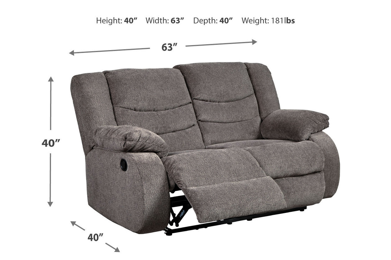 Tulen Gray Reclining Sofa and Loveseat - Ashley - Luna Furniture