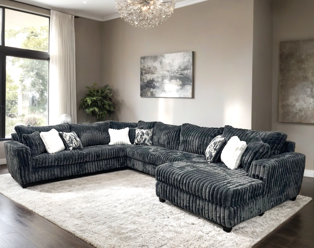 9900 Charcoal - 4PC Oversized Sectional - 9900 SECTIONAL- CHARCOAL