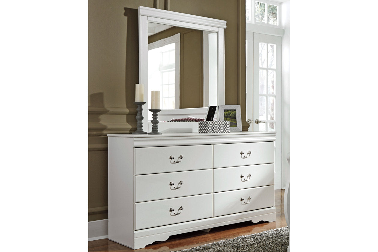 Anarasia White Dresser and Mirror - Ashley - Luna Furniture
