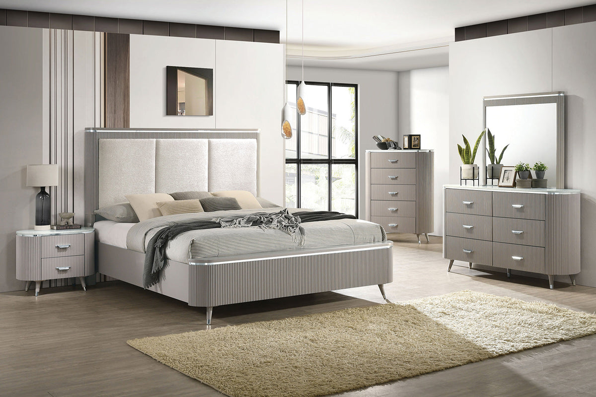Aldridge Light Gray Contemporary Bedroom Set