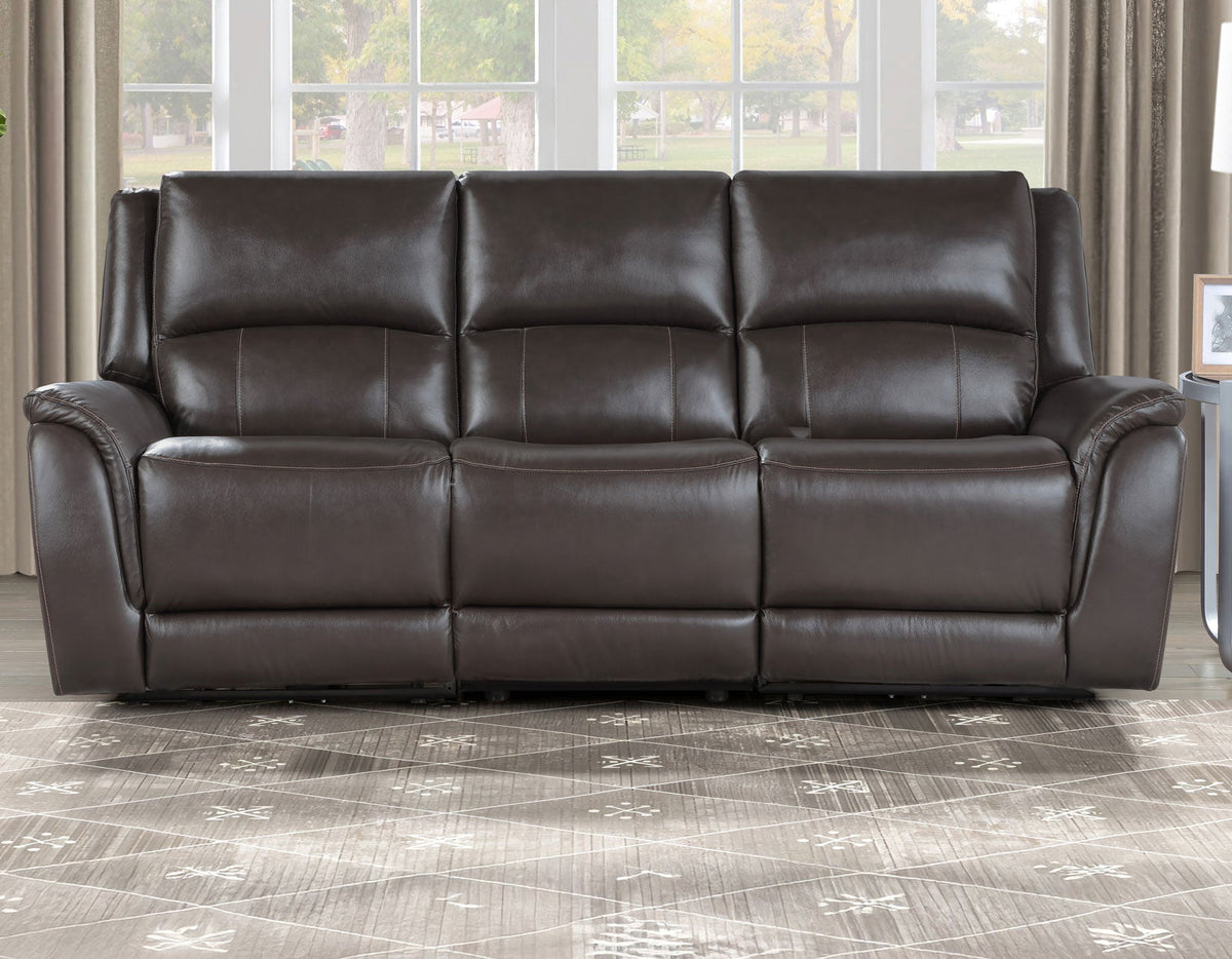 Alexandria Chocolate 3-Piece Top-Grain Leather Power Reclining Living Room Set