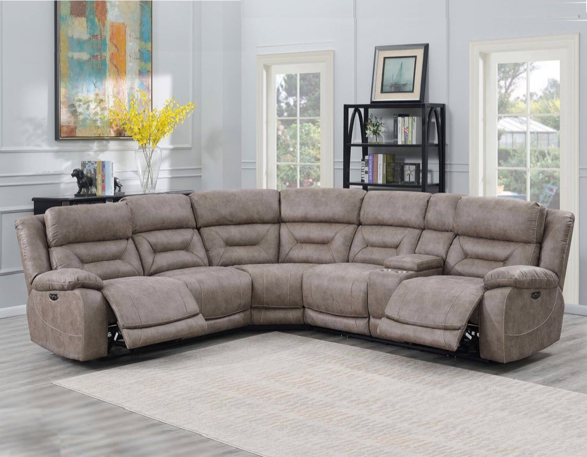 Aria Desert Sand 3-Piece Dual-Power Reclining Sectional