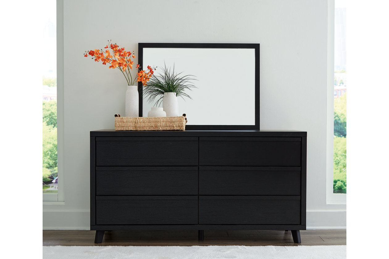 Danziar Black Dresser and Mirror - Ashley - Luna Furniture
