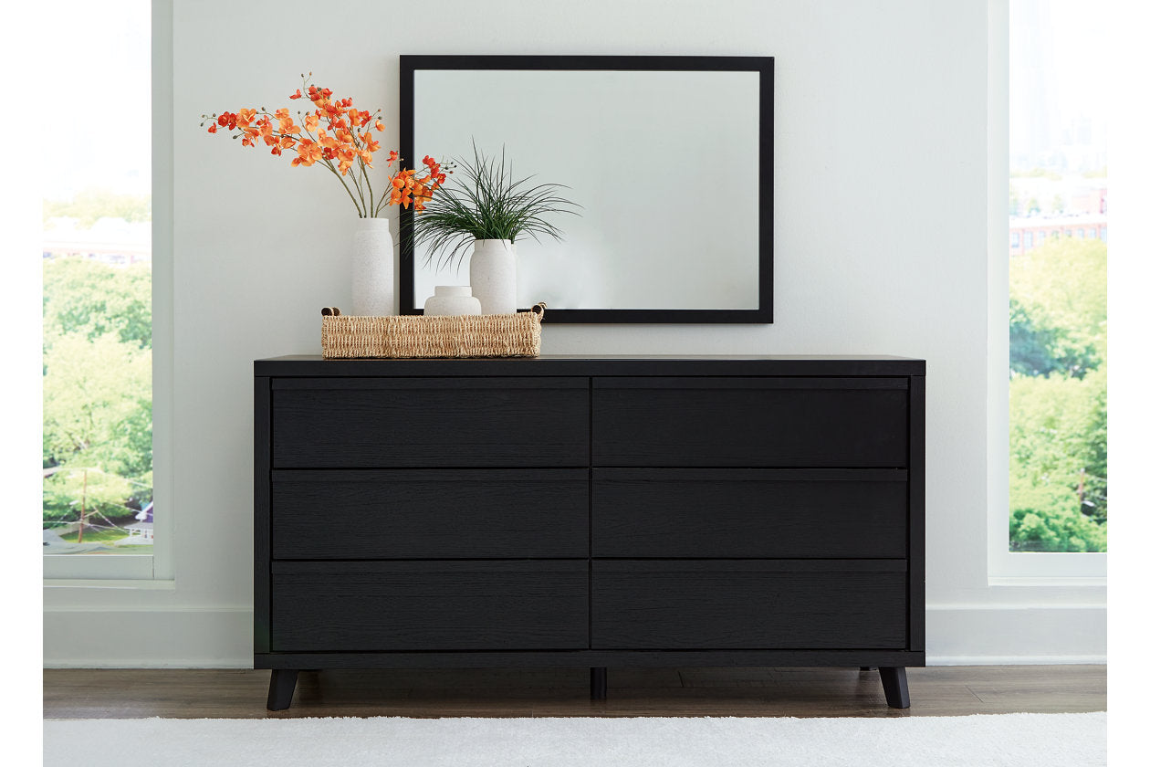 Danziar Black Dresser and Mirror - Ashley - Luna Furniture