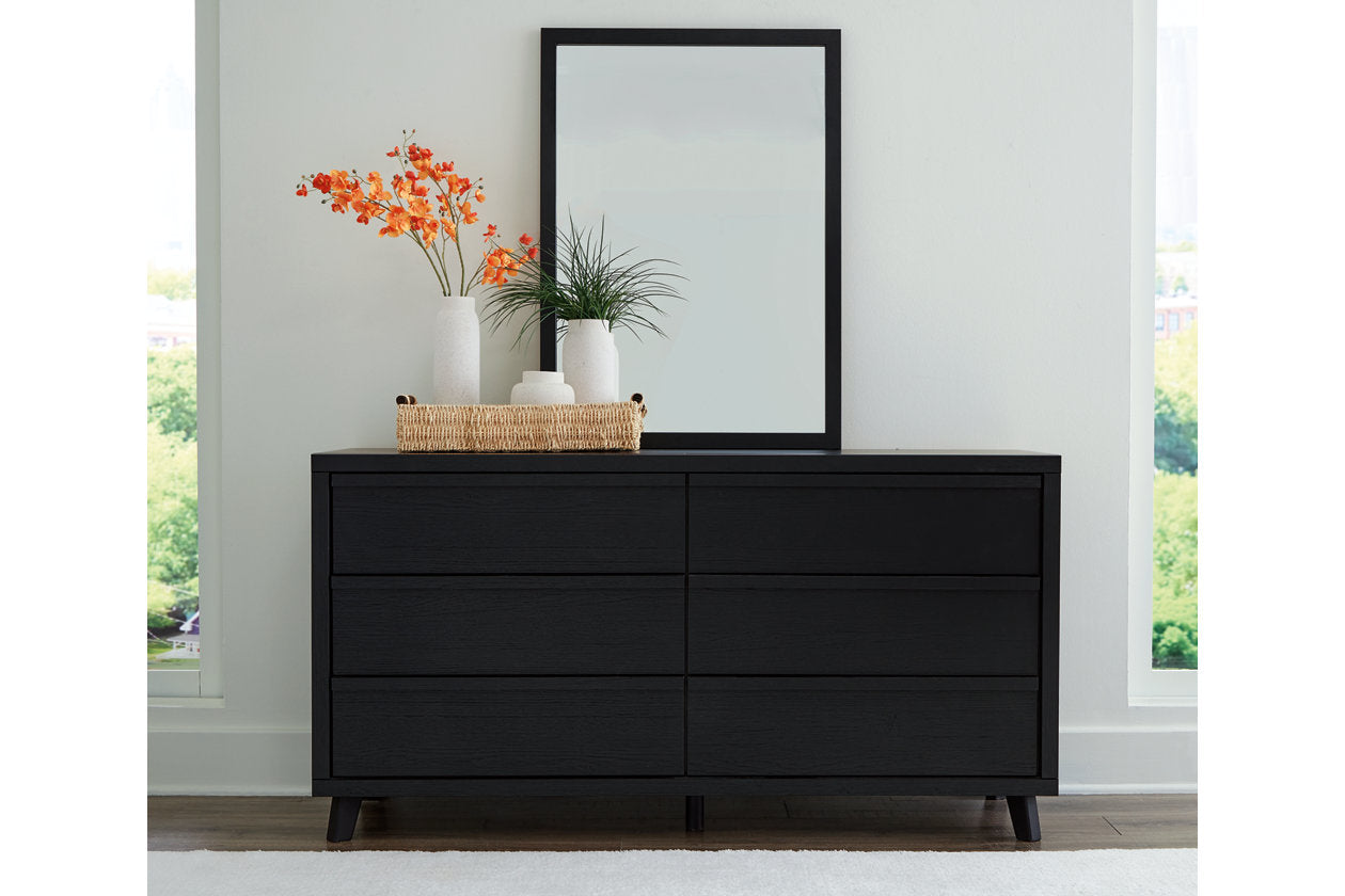 Danziar Black Dresser and Mirror - Ashley - Luna Furniture