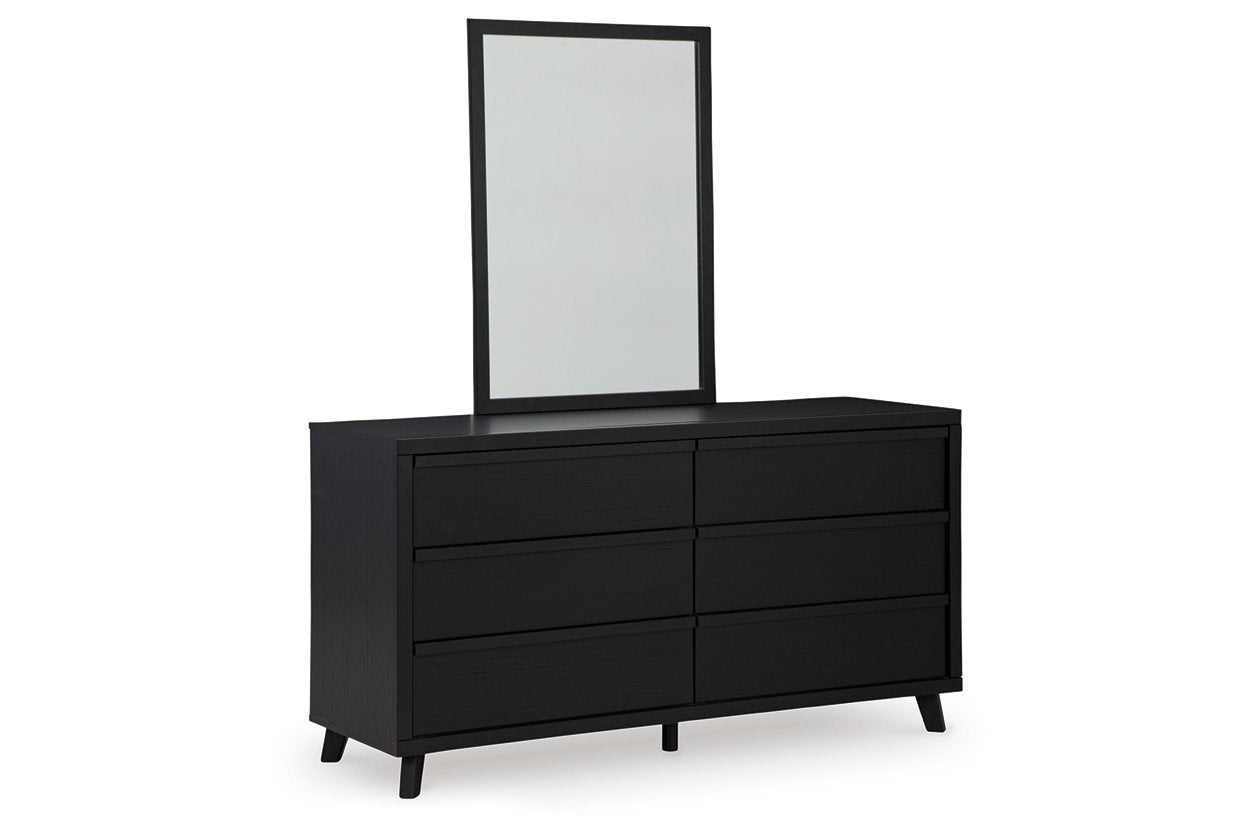 Danziar Black Dresser and Mirror - Ashley - Luna Furniture