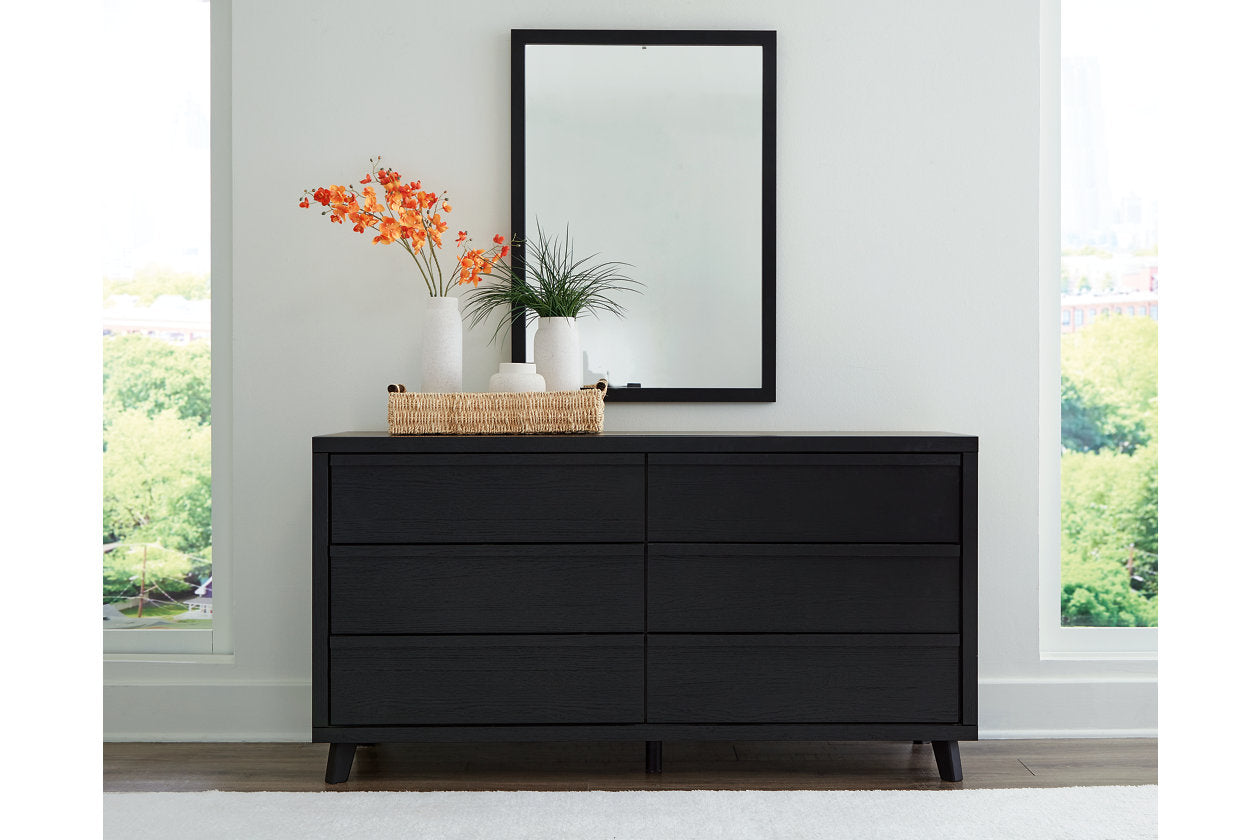 Danziar Black Dresser and Mirror - Ashley - Luna Furniture