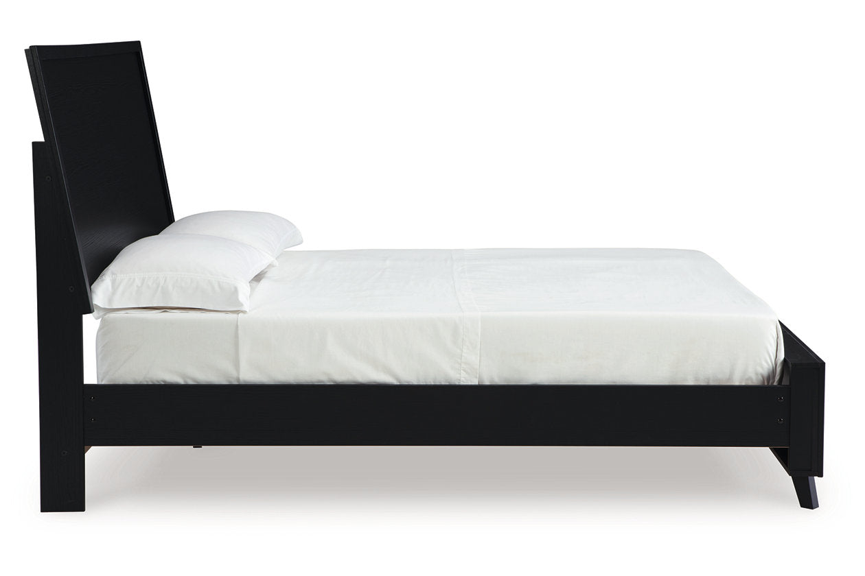 Danziar Black Queen Platform Bed - Ashley - Luna Furniture