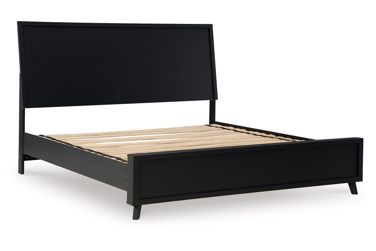 Danziar Black King Platform Bed - Ashley - Luna Furniture
