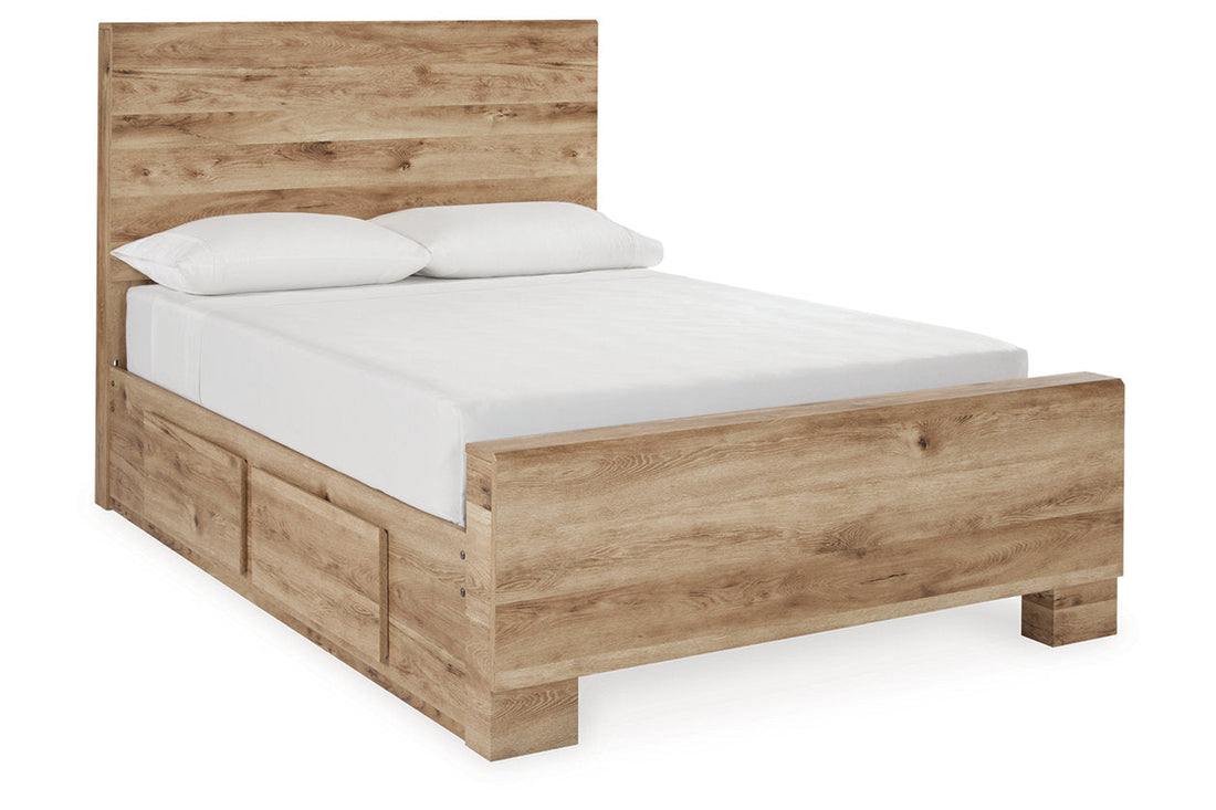 Hyanna Tan Brown Full Panel Bed with 2 Side Storage - Ashley - Luna Furniture