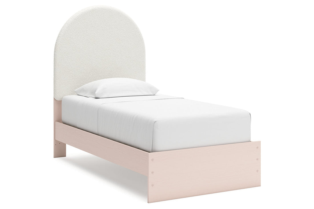Wistenpine Blush Twin Upholstered Panel Bed - Ashley - Luna Furniture