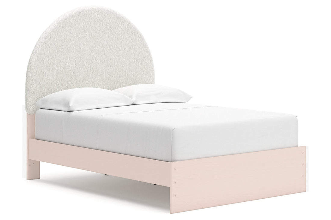 Wistenpine Blush Full Upholstered Panel Bed with Storage - Ashley - Luna Furniture