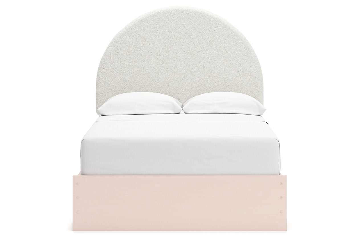 Wistenpine Blush Full Upholstered Panel Bed with Storage - Ashley - Luna Furniture