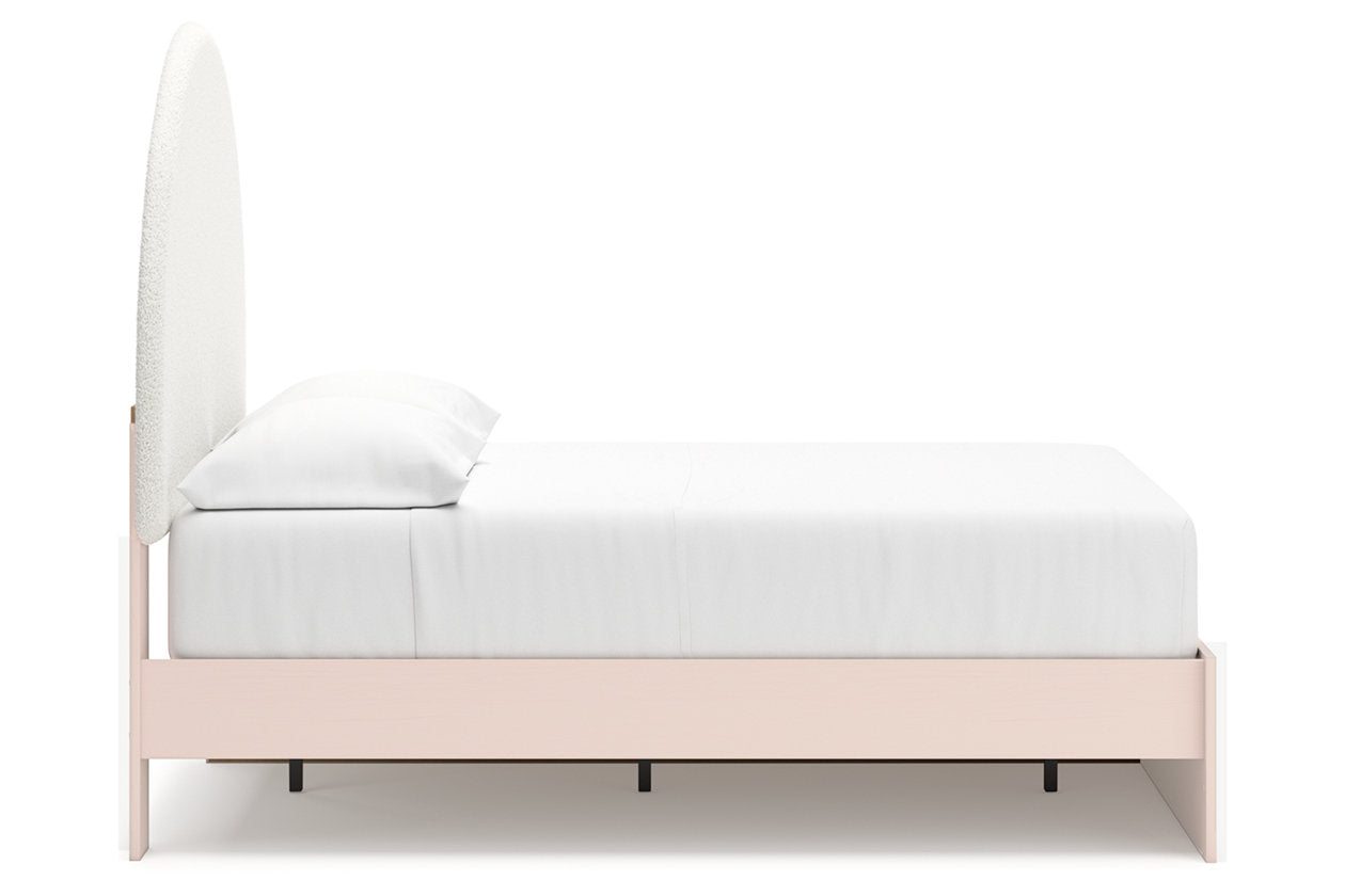 Wistenpine Blush Full Upholstered Panel Bed with Storage - Ashley - Luna Furniture