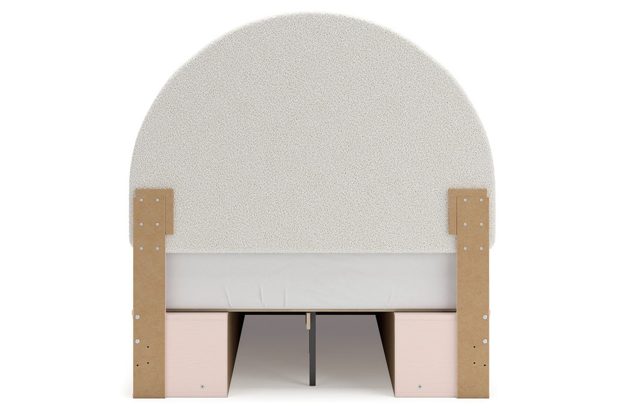 Wistenpine Blush Full Upholstered Panel Bed with Storage - Ashley - Luna Furniture