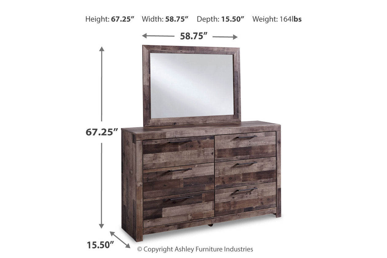 Derekson Multi Gray Dresser and Mirror - Ashley - Luna Furniture