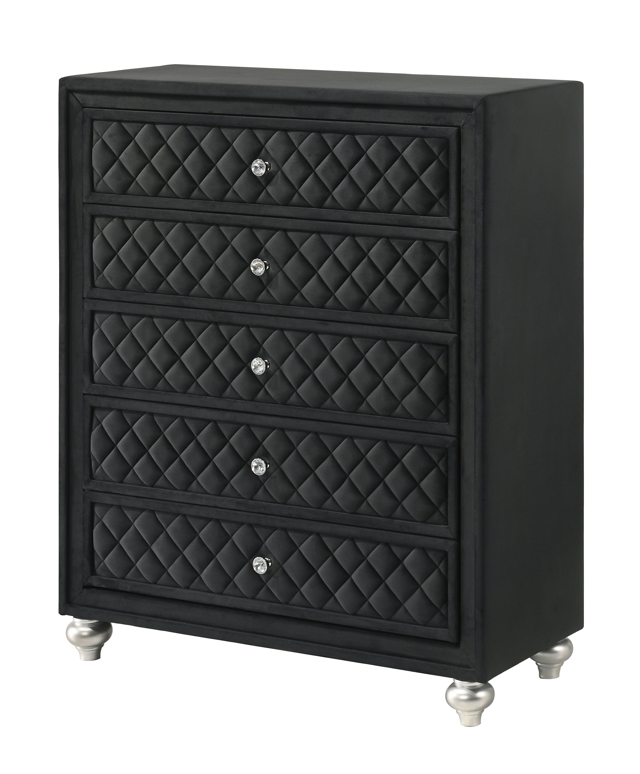 Cameo Black Upholstered Panel Bedroom Set from Crown Mark - Luna Furniture