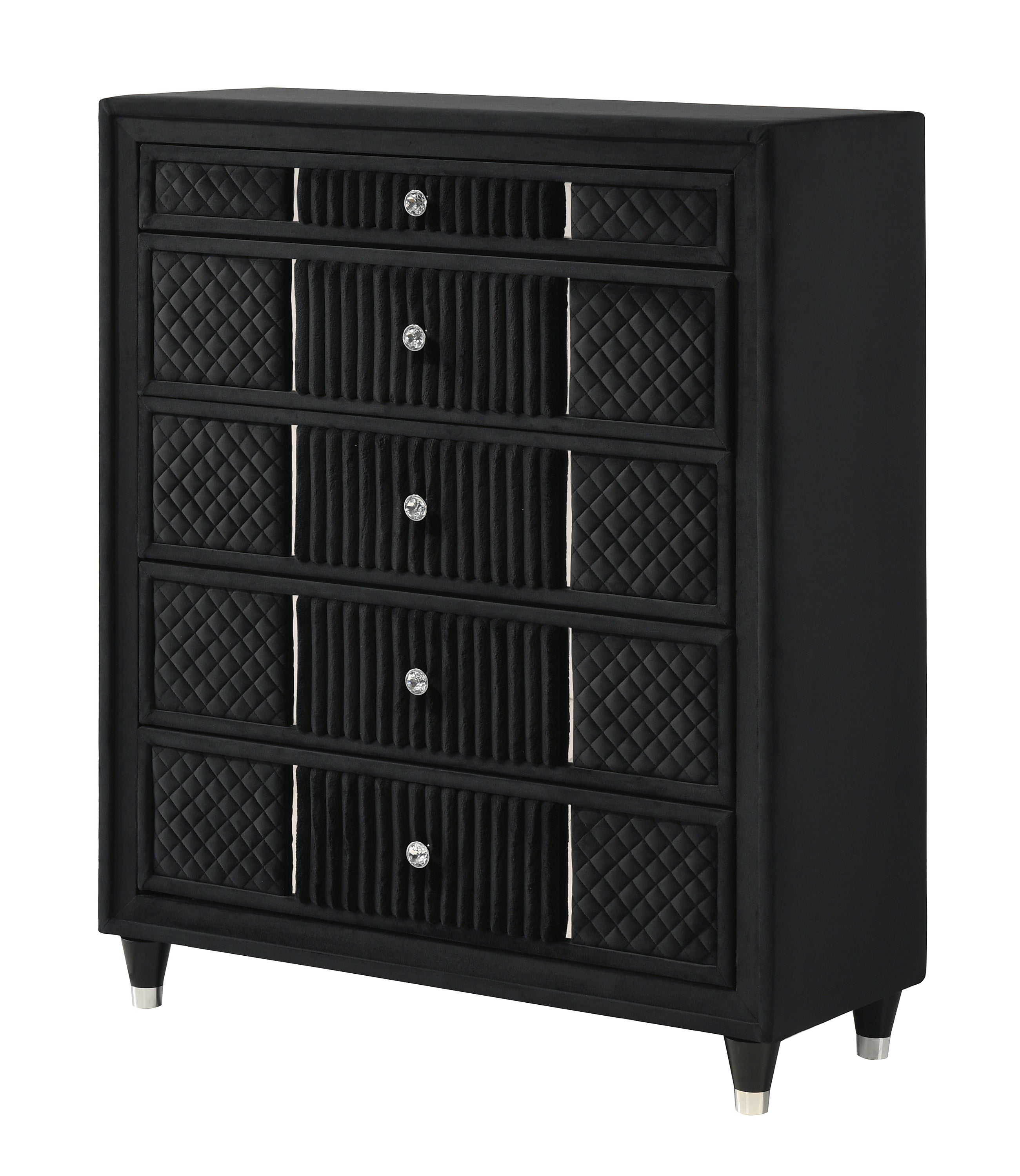 Armany Black Velvet Upholstered Bedroom Set from Crown Mark - Luna Furniture
