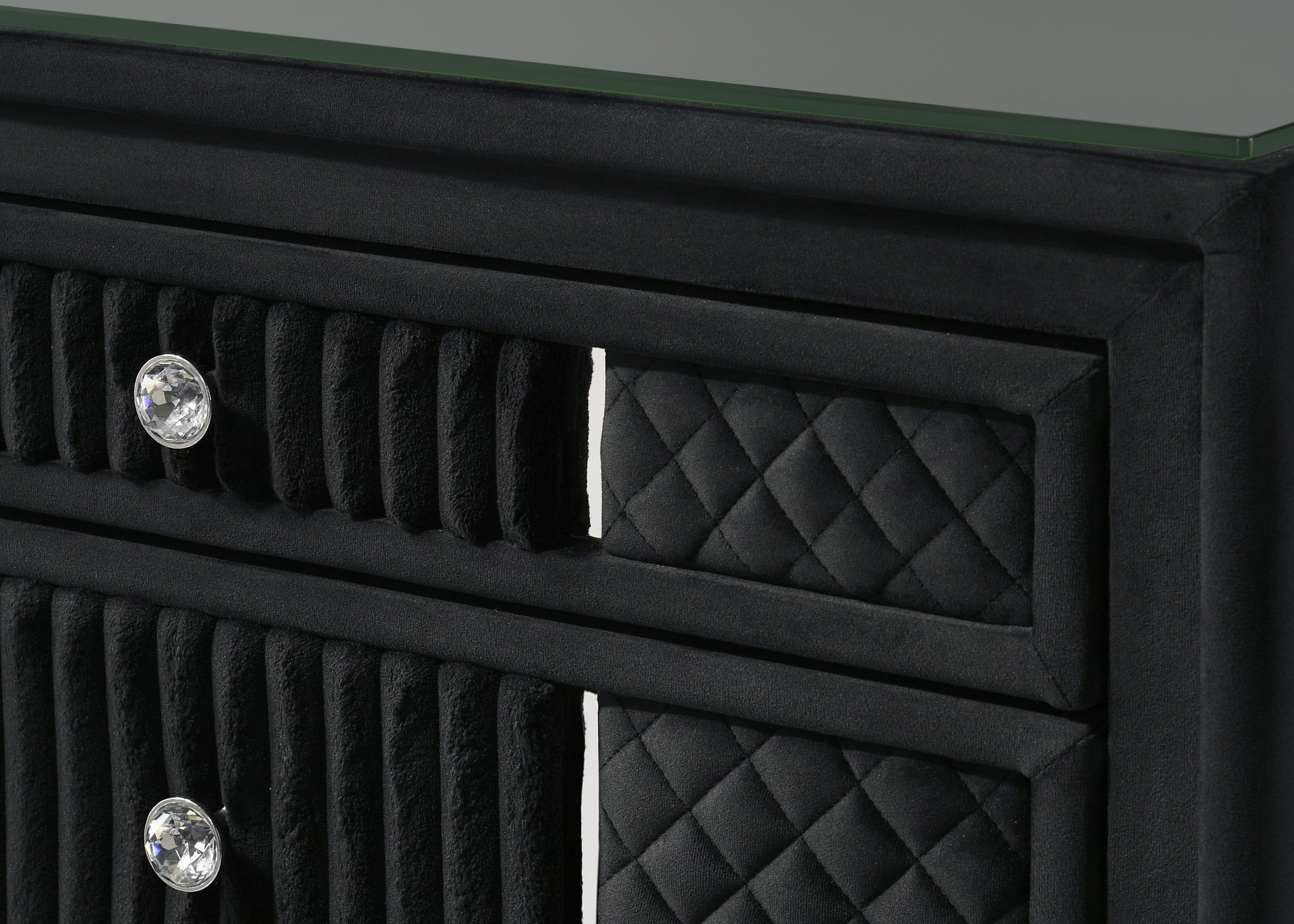 Armany Black Velvet Upholstered Bedroom Set from Crown Mark - Luna Furniture