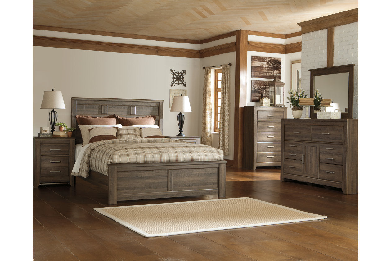 Juararo Dark Brown California King Panel Bed - Ashley - Luna Furniture
