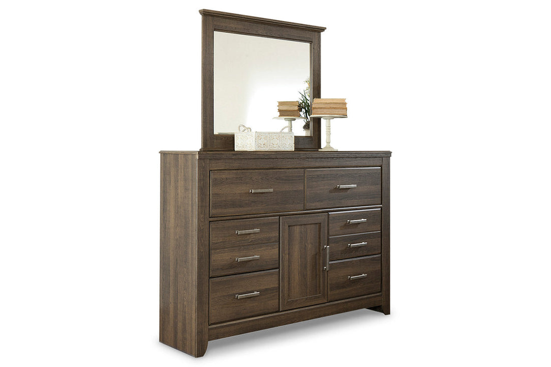 Juararo Dark Brown Dresser and Mirror - Ashley - Luna Furniture