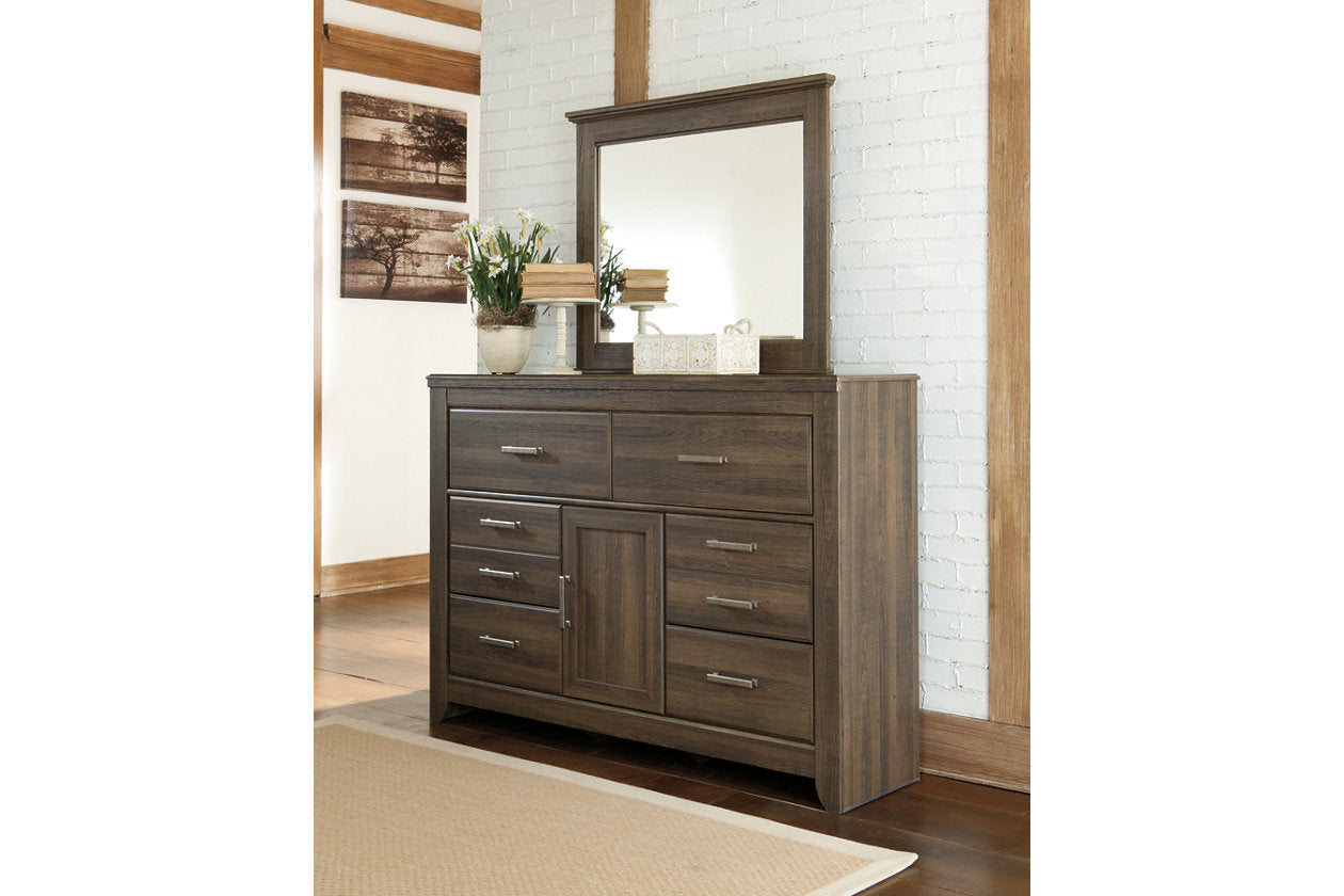 Juararo Dark Brown Dresser and Mirror - Ashley - Luna Furniture