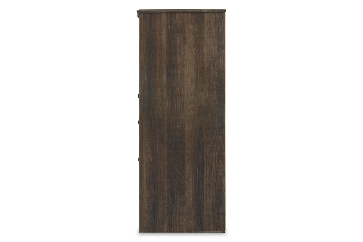 Juararo Dark Brown Dresser and Mirror - Ashley - Luna Furniture