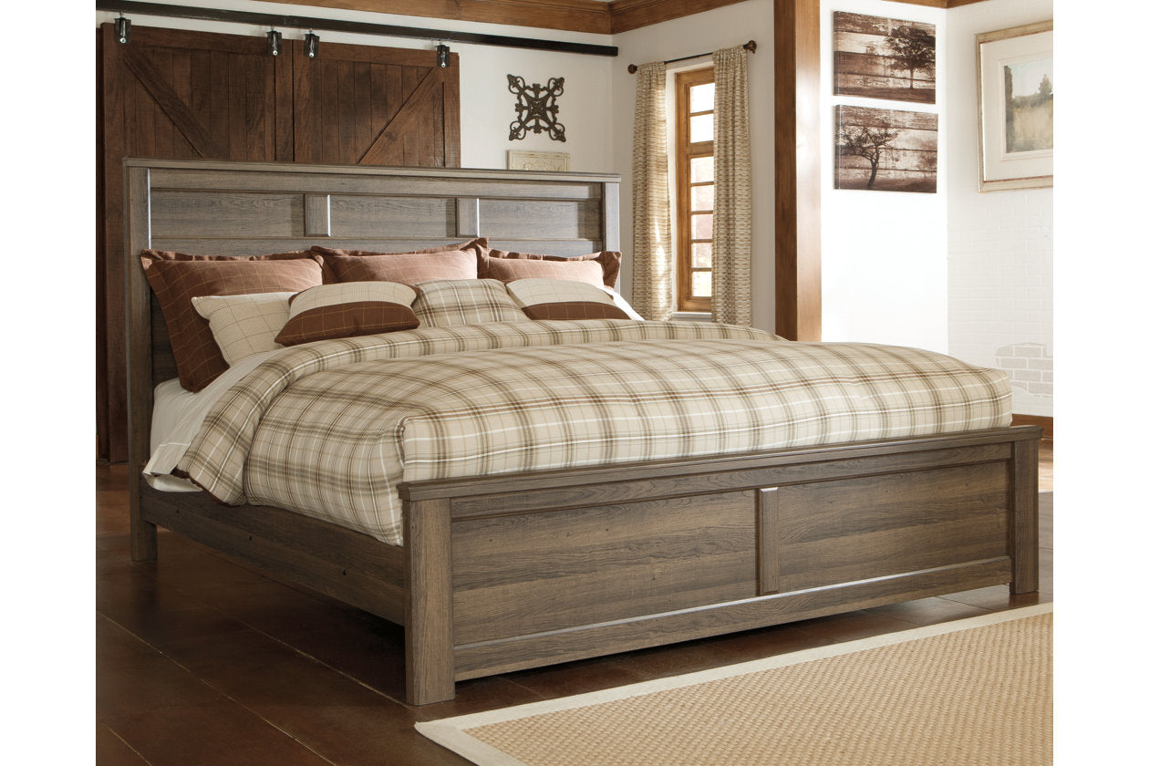 Juararo Dark Brown California King Panel Bed - Ashley - Luna Furniture