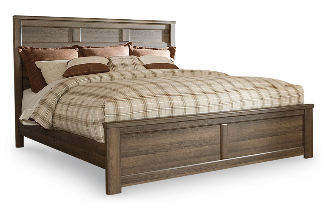 Juararo Dark Brown California King Panel Bed - Ashley - Luna Furniture